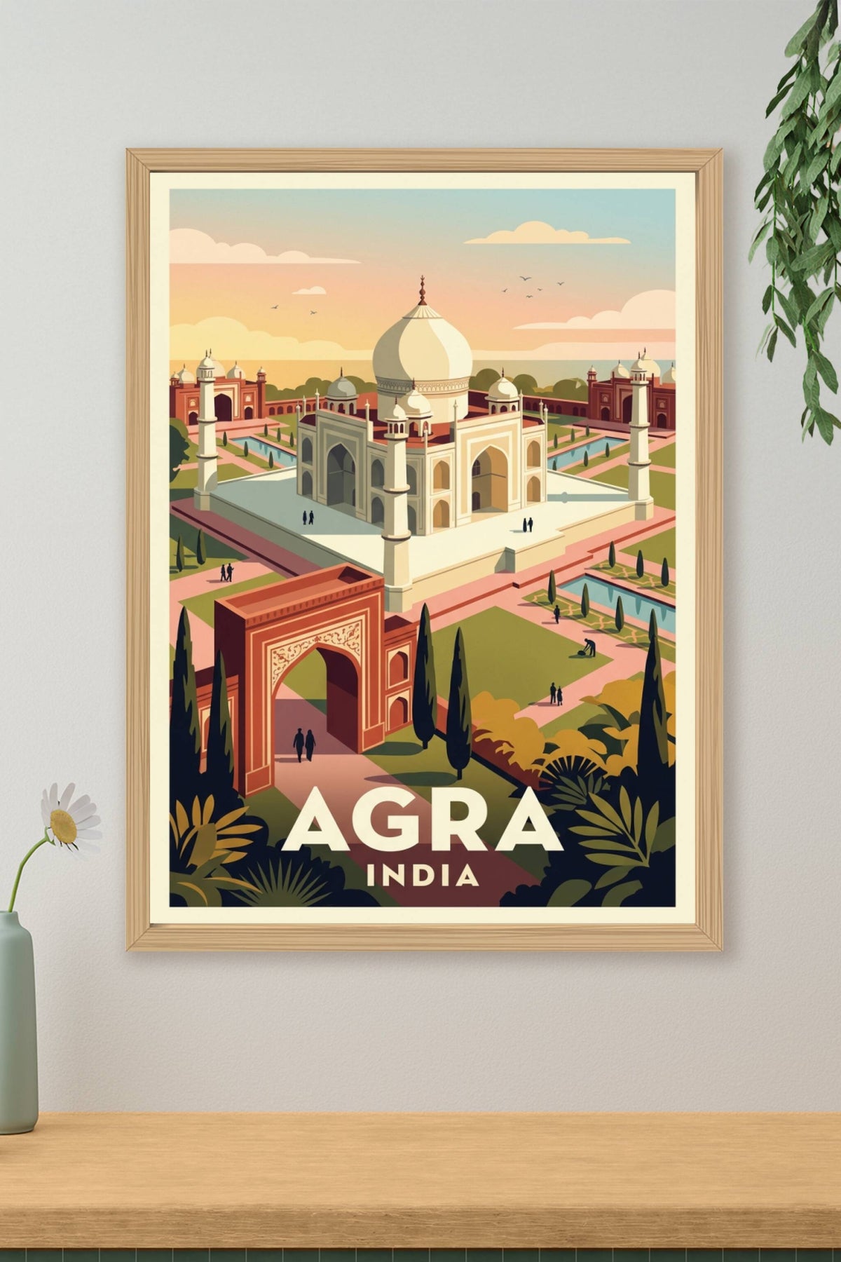 Poster d'Agra, affiche Taj Mahal Inde
