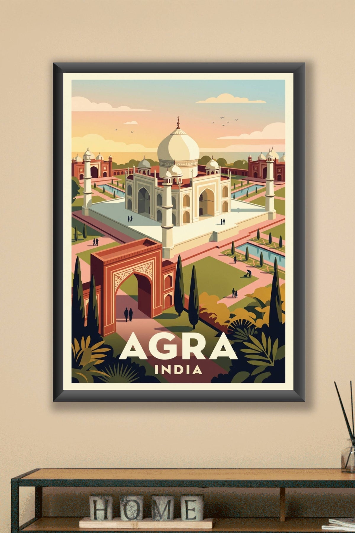 Poster d'Agra, affiche Taj Mahal Inde