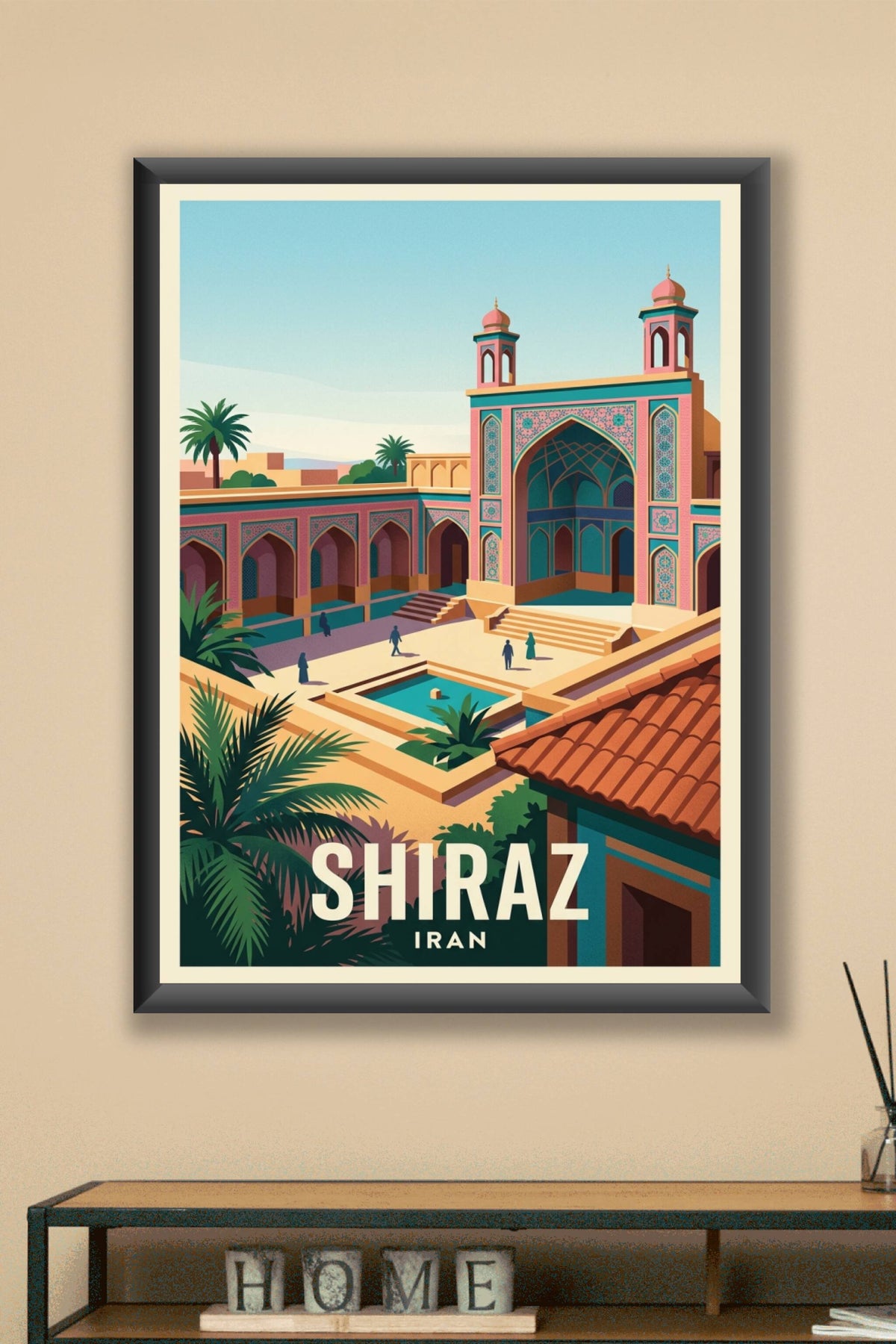 Affiche de Shiraz, poster architecture persane
