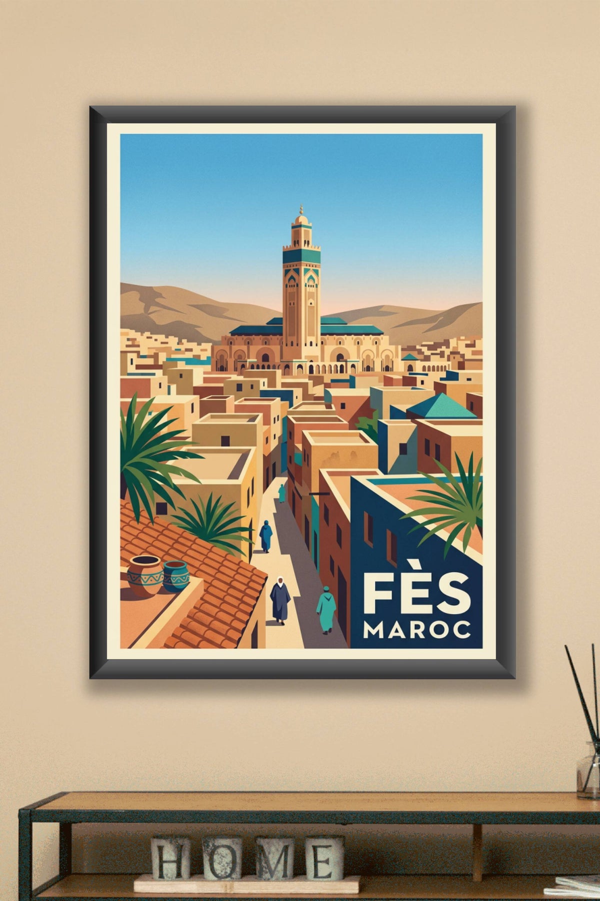 Poster de Fès, affiche ville du Maroc
