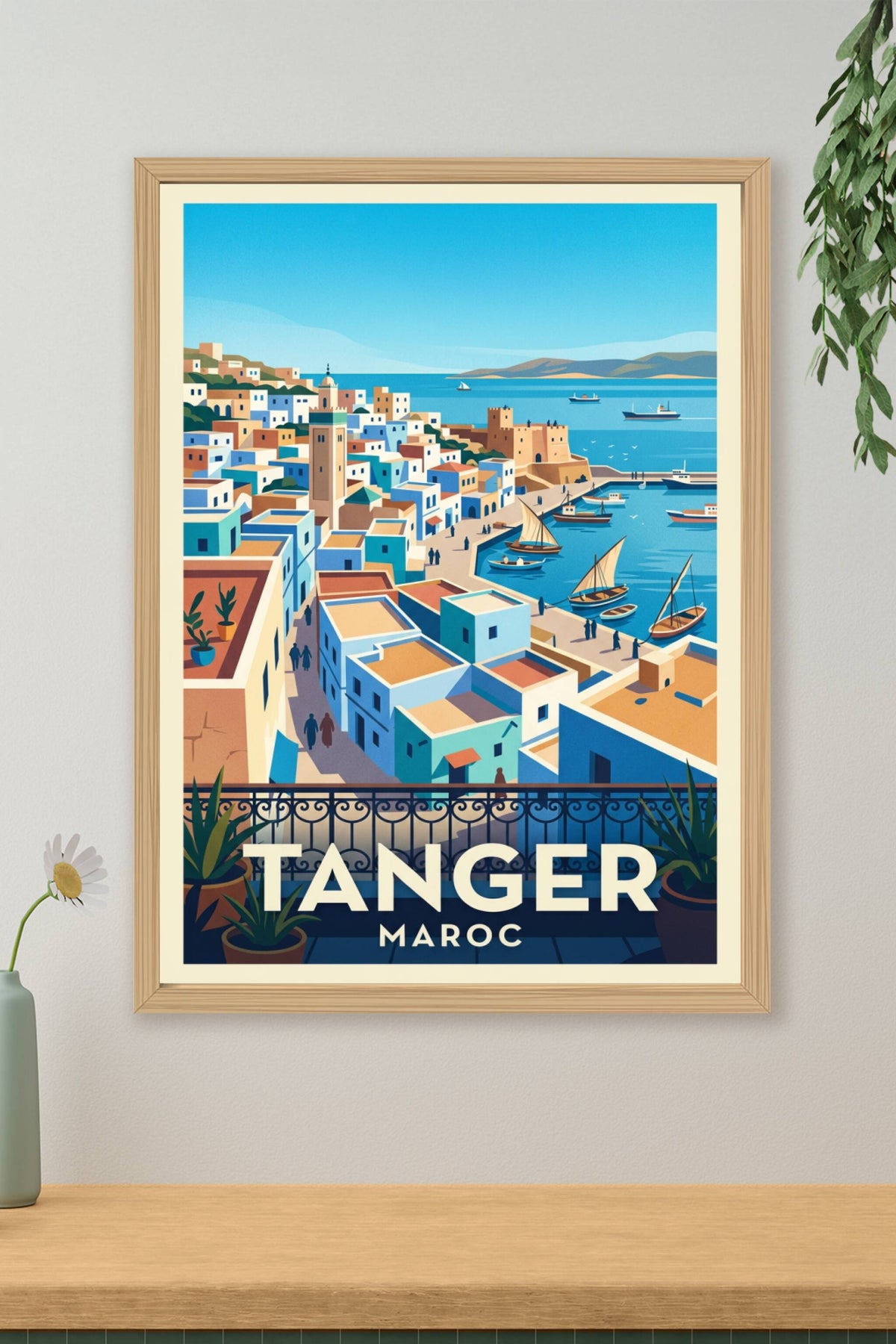 Affiche de Tanger, poster vue sur le port