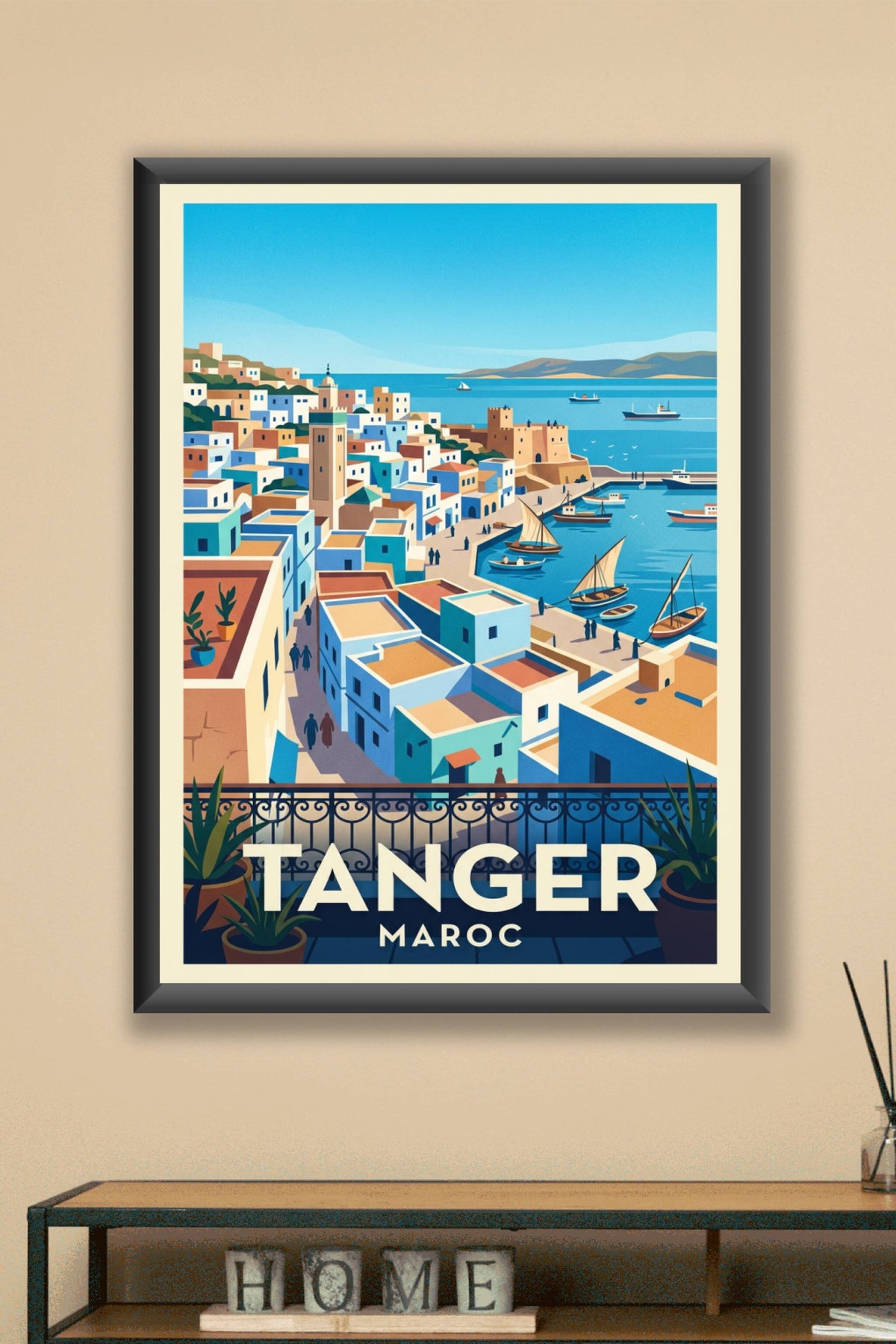 Affiche de Tanger, poster vue sur le port