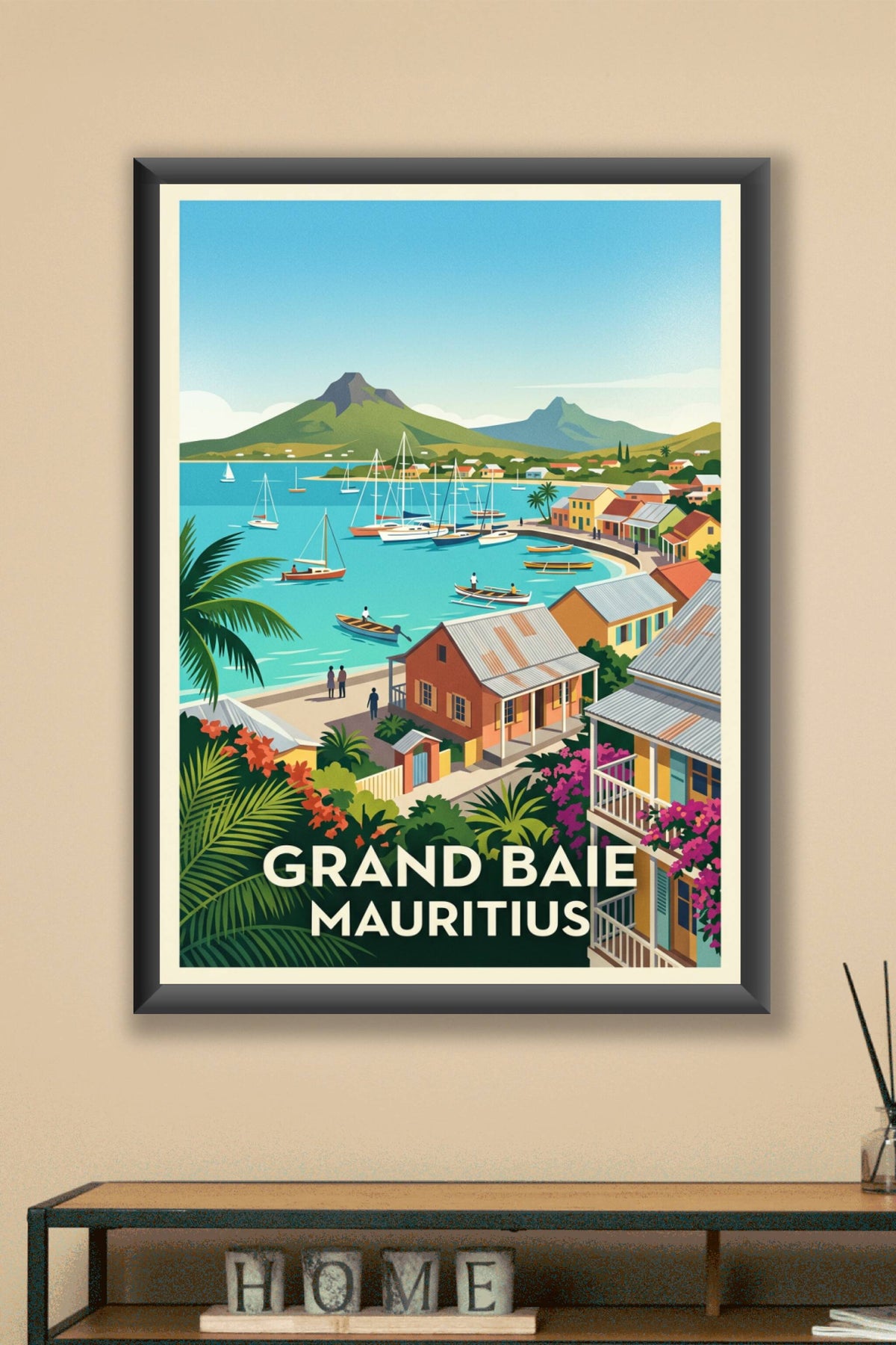 Affiche de Grand Baie, poster de l'île Maurice