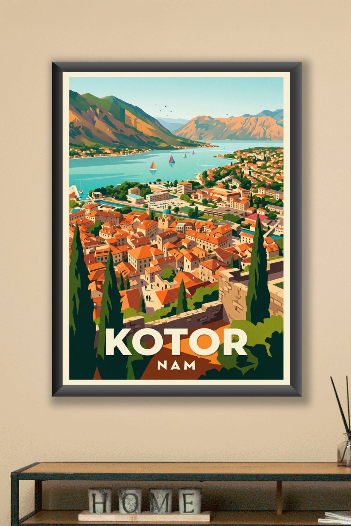 Affiche de Kotor, poster ville médiévale