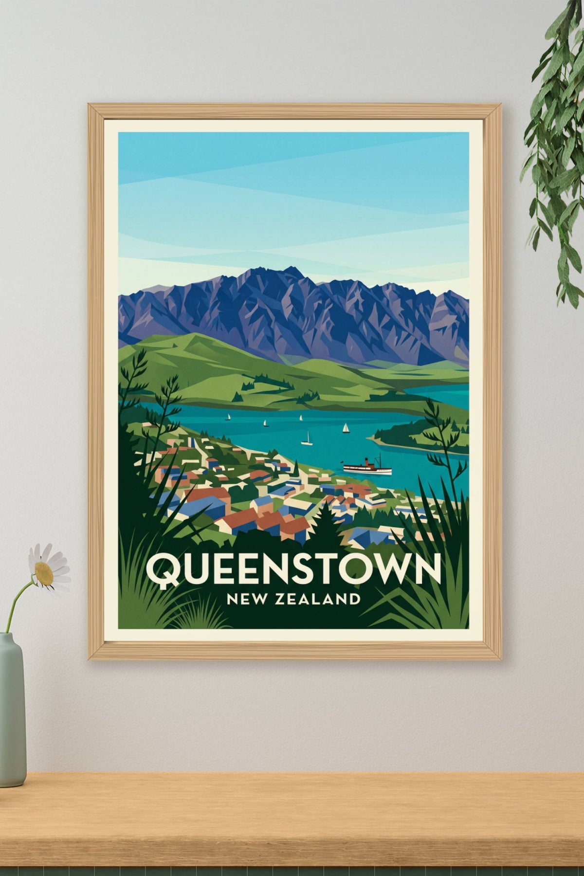Poster de Queenstown, affiche Nouvelle-Zélande