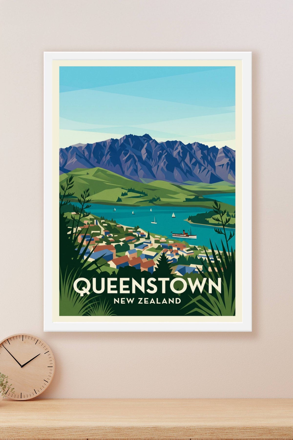 Poster de Queenstown, affiche Nouvelle-Zélande