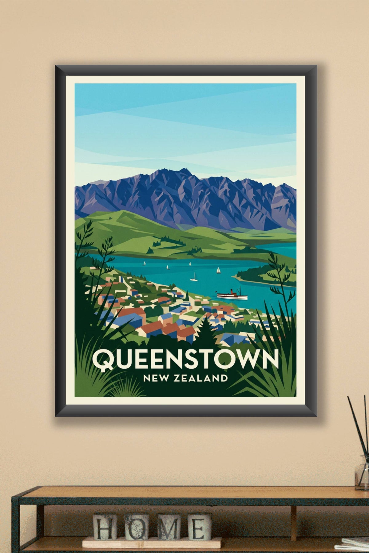 Poster de Queenstown, affiche Nouvelle-Zélande
