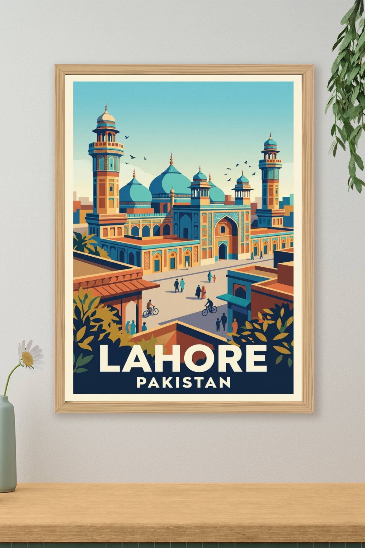 Affiche du Pakistan, Lahore mosquée bleue