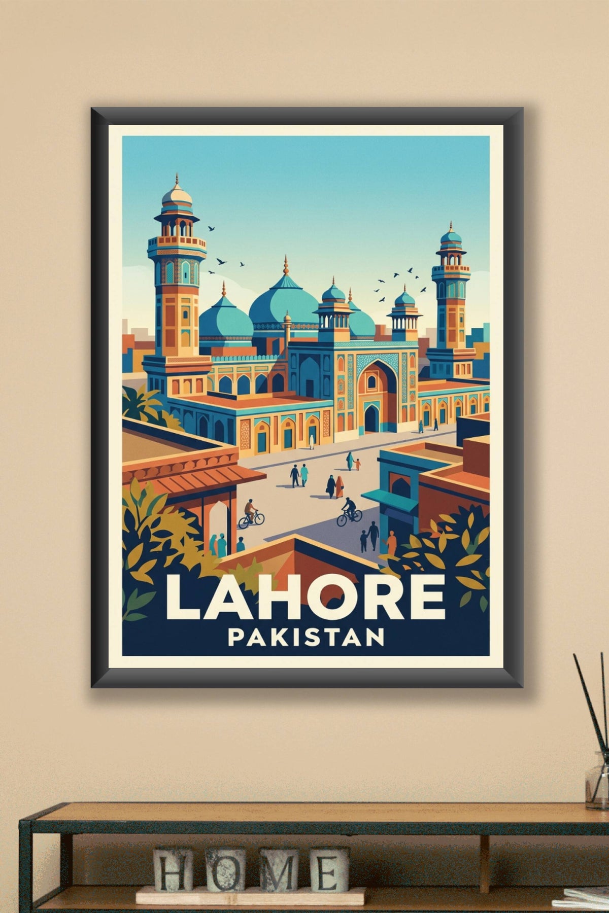 Affiche du Pakistan, Lahore mosquée bleue