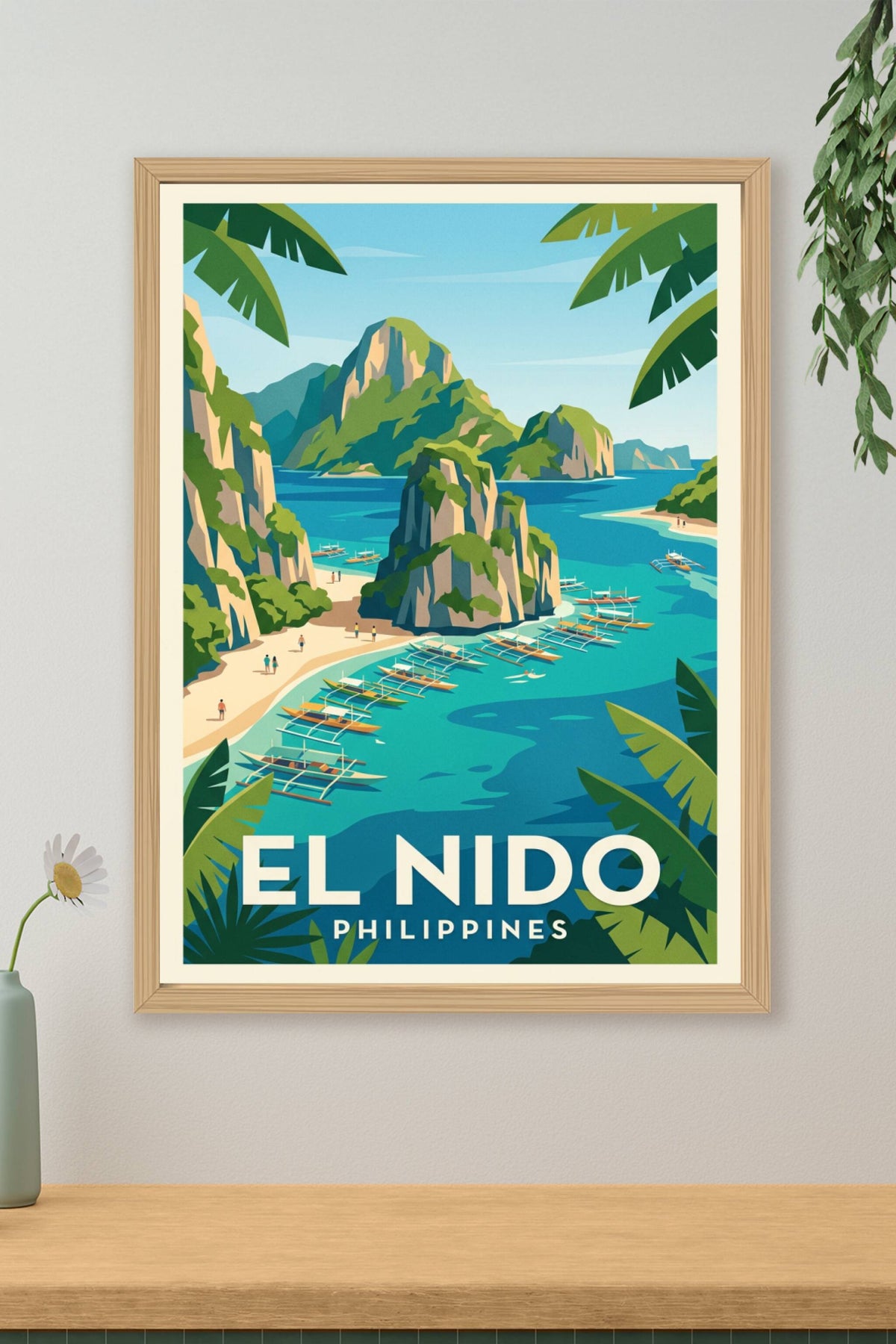 Poster d'El Nido, Philippines, lagune tropicale