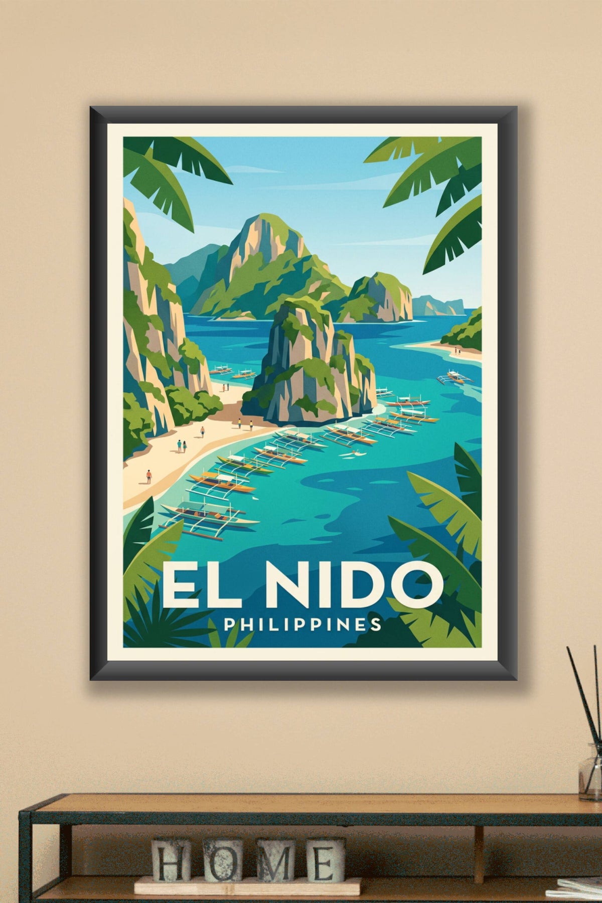 Poster d'El Nido, Philippines, lagune tropicale