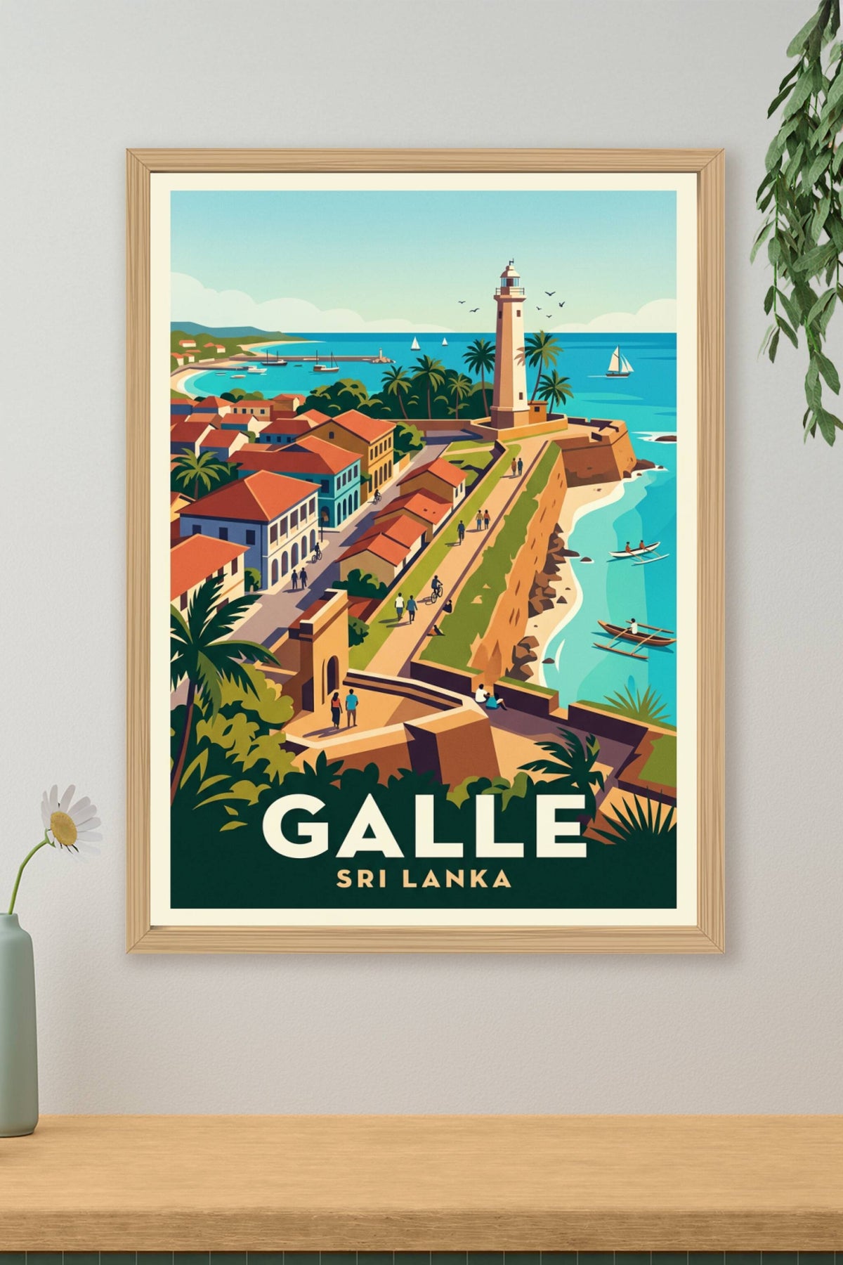 Poster de Galle, affiche Sri Lanka phare