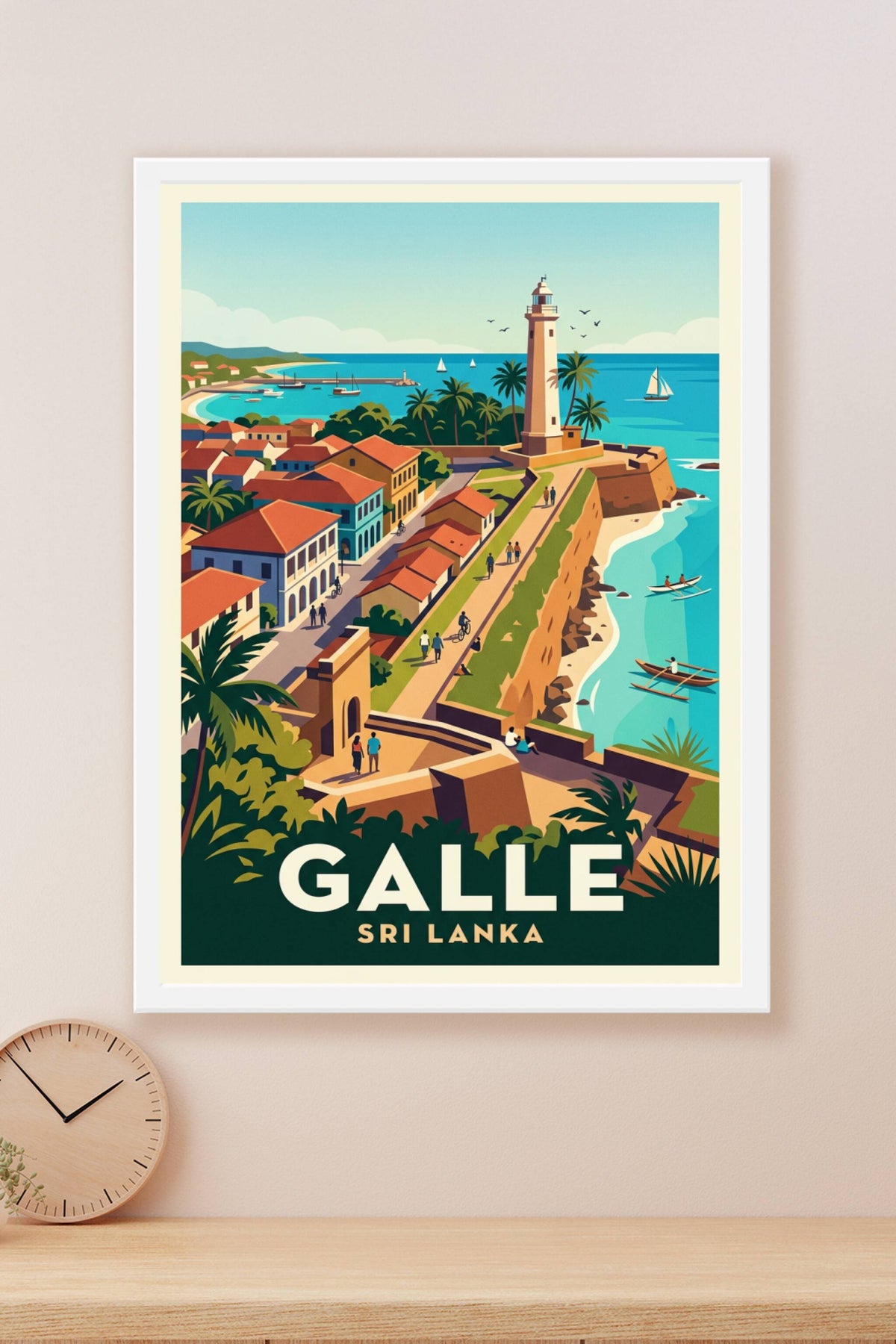 Poster de Galle, affiche Sri Lanka phare