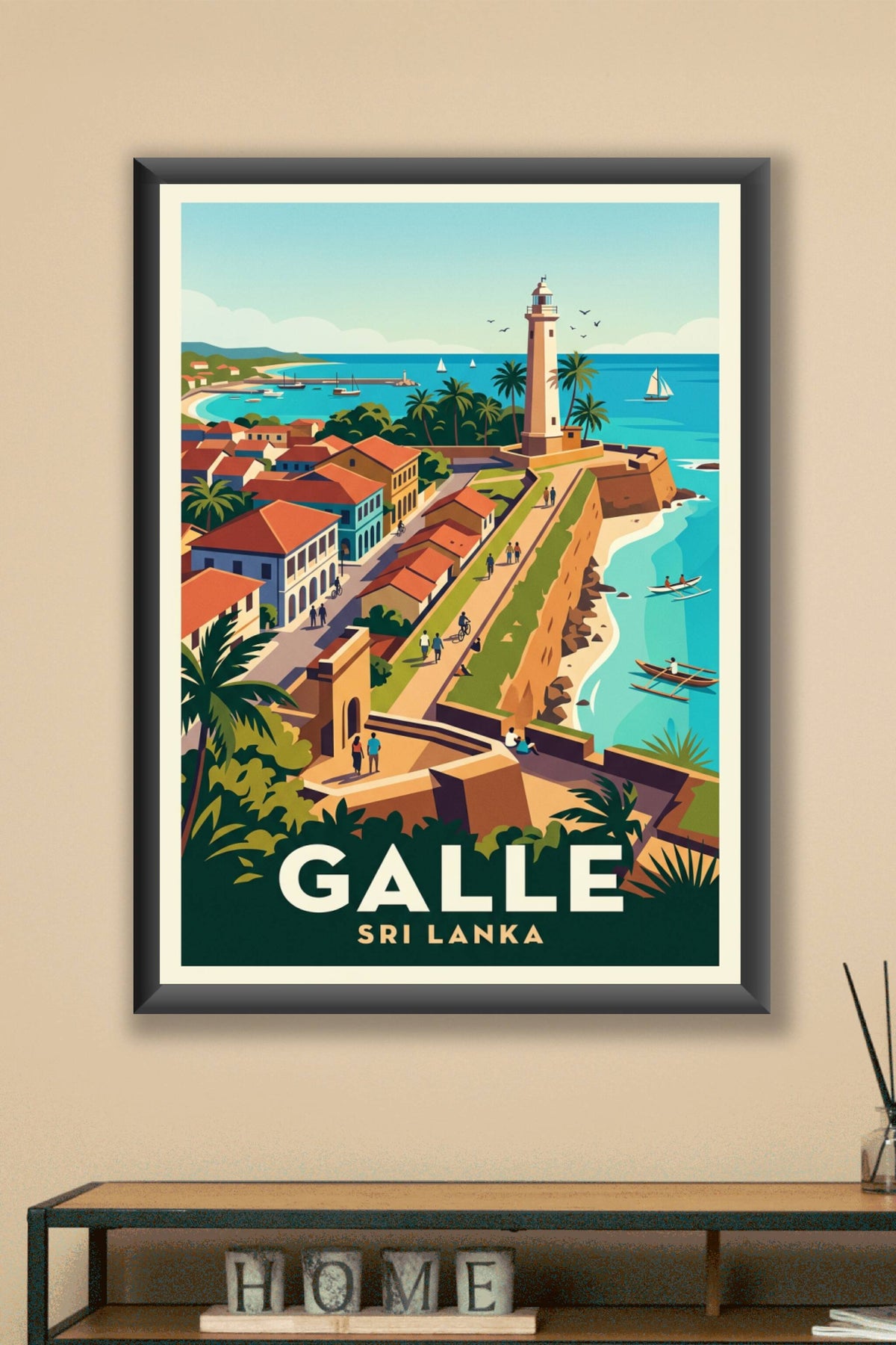 Poster de Galle, affiche Sri Lanka phare