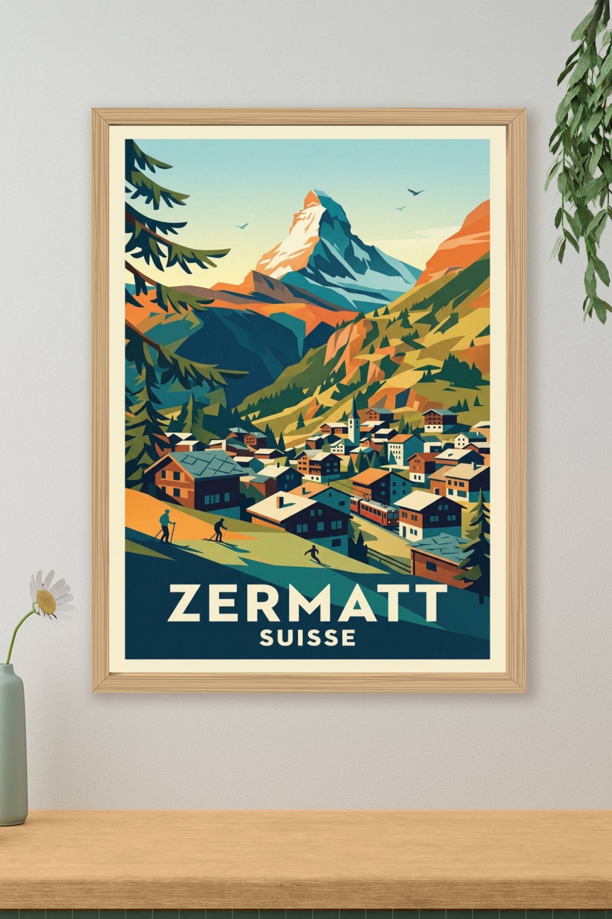 Affiche de Zermatt, poster montagne Suisse
