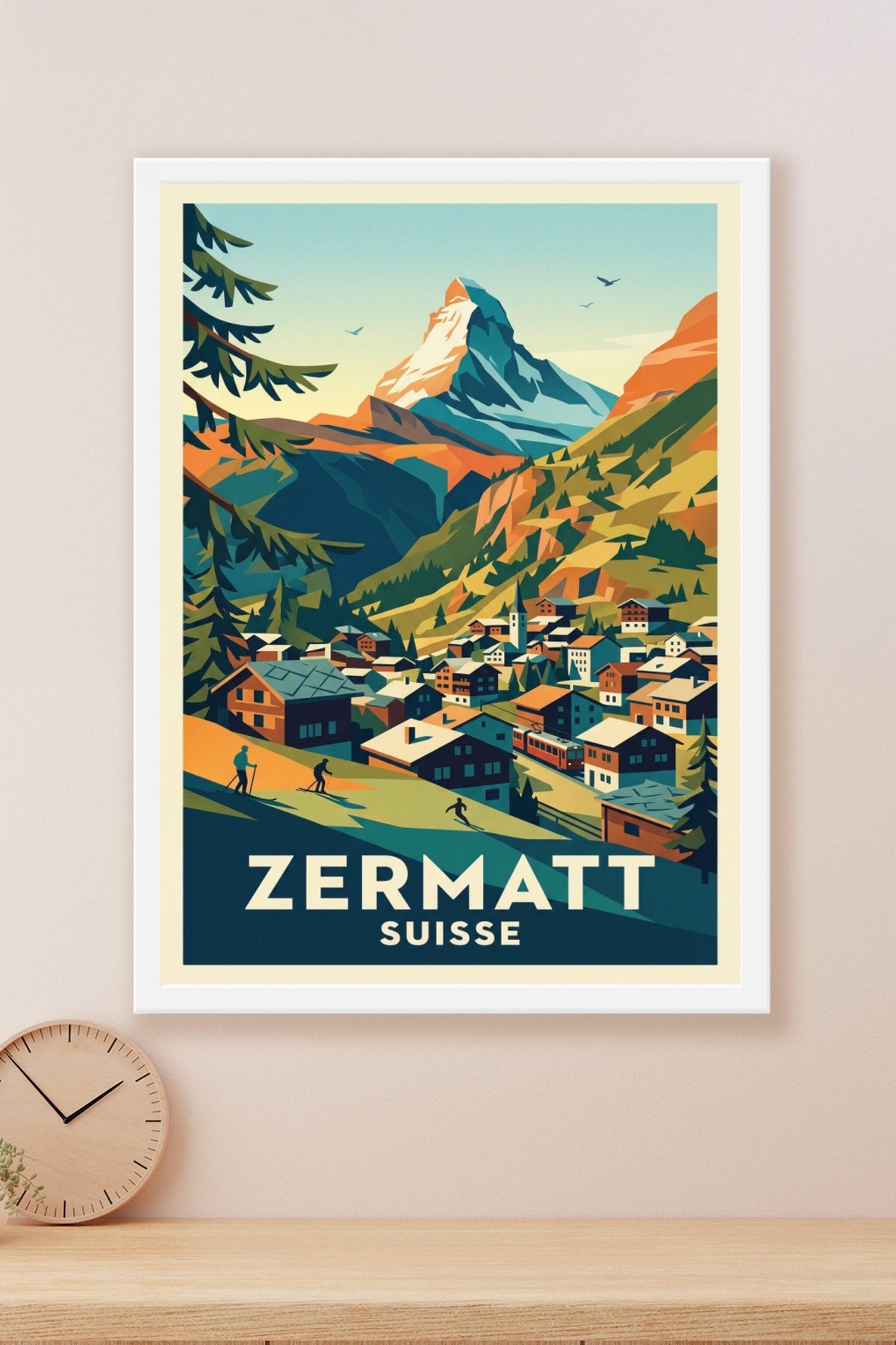 Affiche de Zermatt, poster montagne Suisse