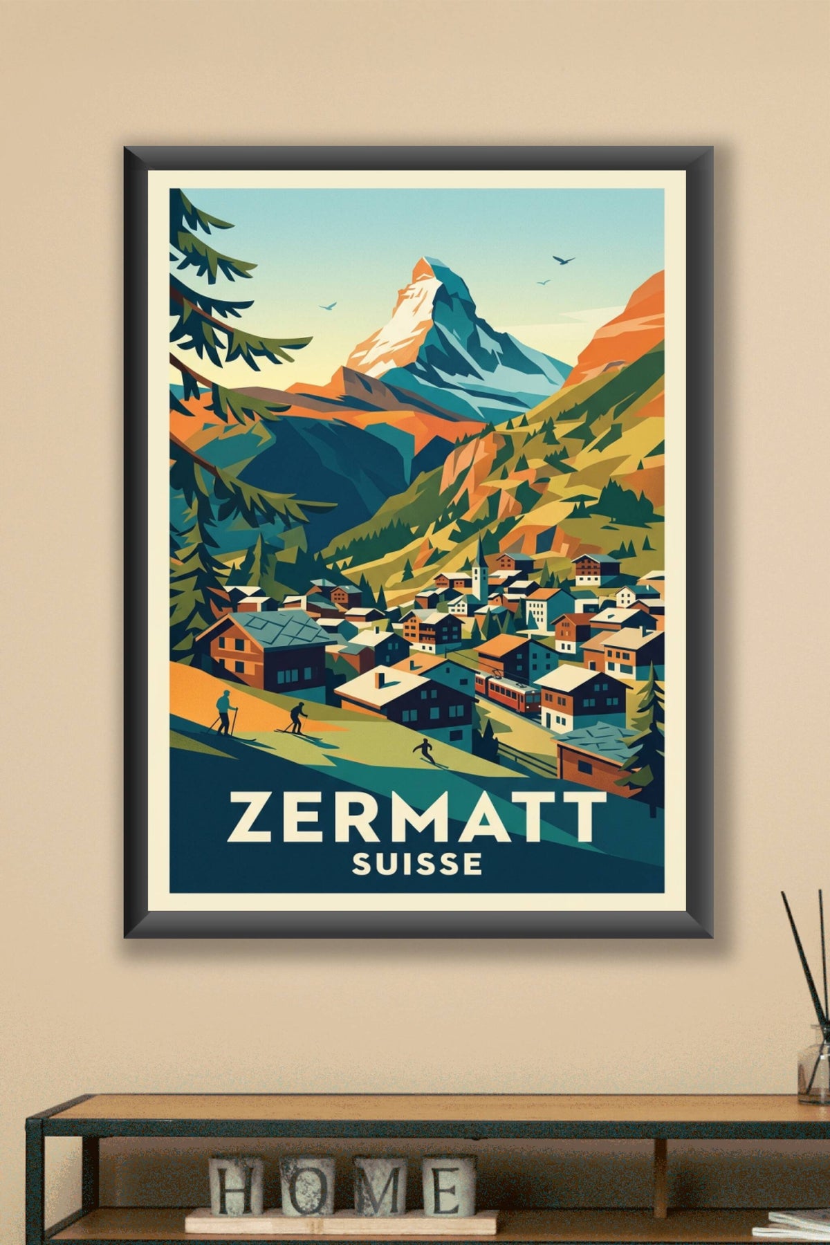 Affiche de Zermatt, poster montagne Suisse