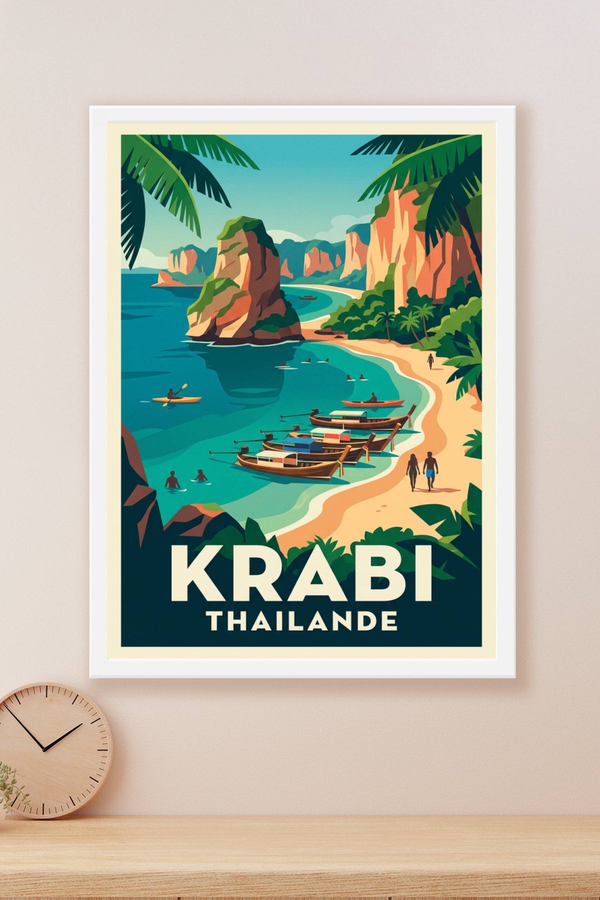 Affiche de Krabi, poster plage de Thaïlande
