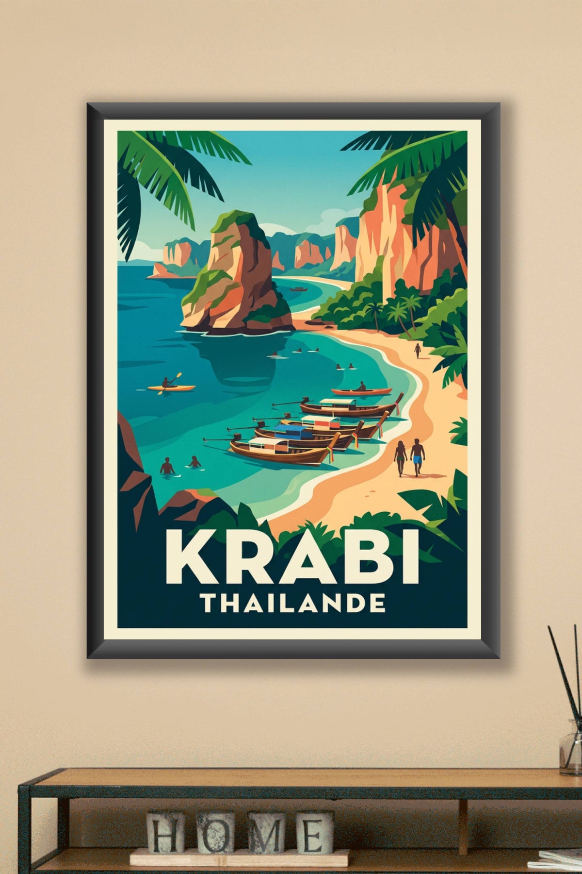 Affiche de Krabi, poster plage de Thaïlande