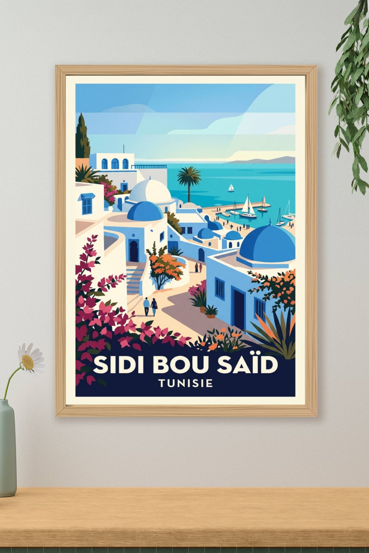 Poster de Sidi Bou Saïd, affiche Tunisie