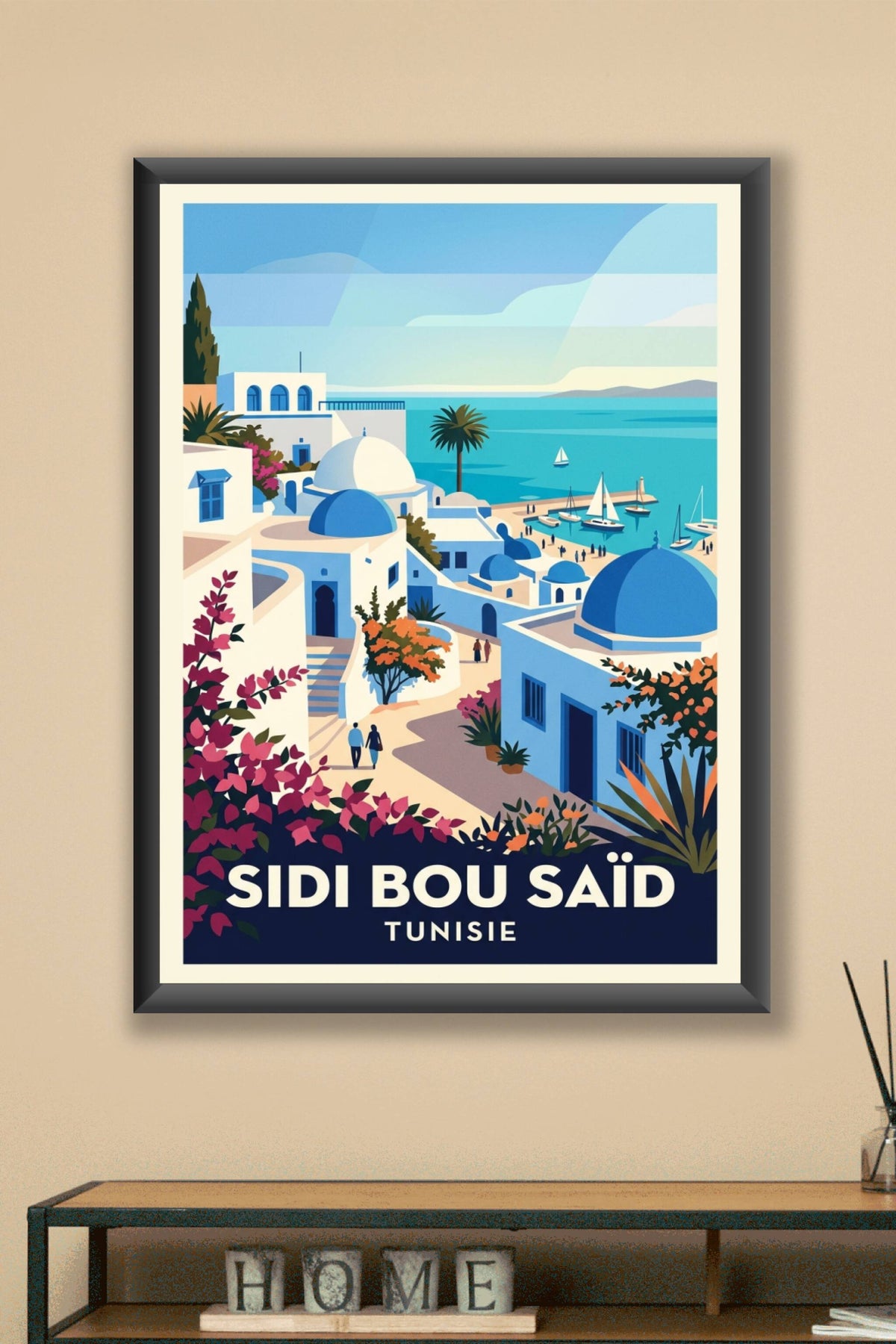 Poster de Sidi Bou Saïd, affiche Tunisie