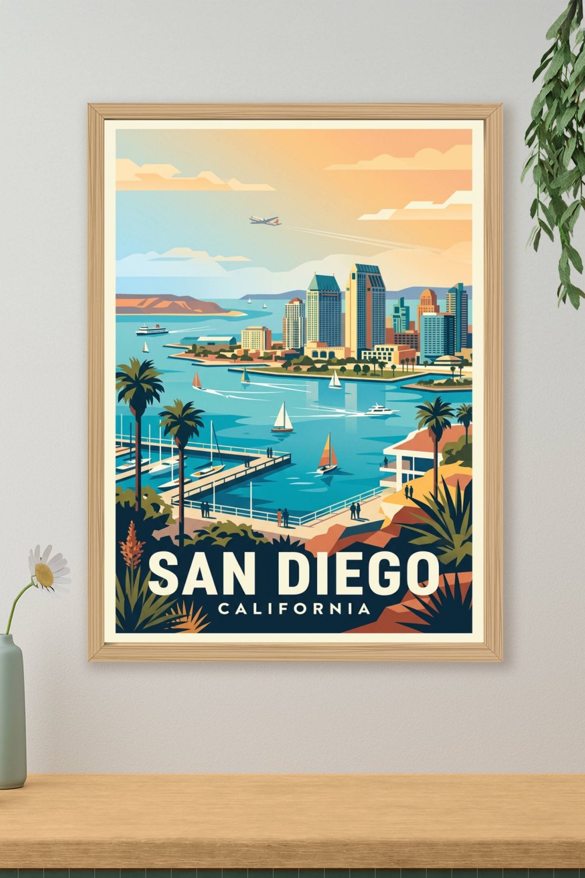 Affiche de San Diego, poster marina californienne