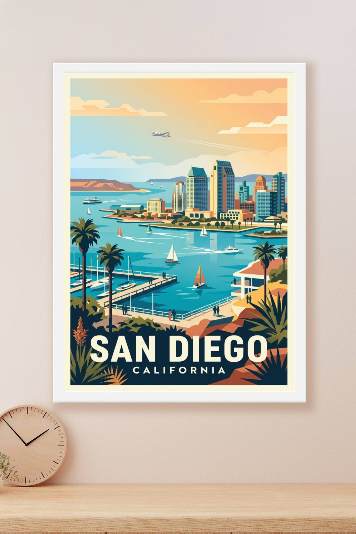 Affiche de San Diego, poster marina californienne