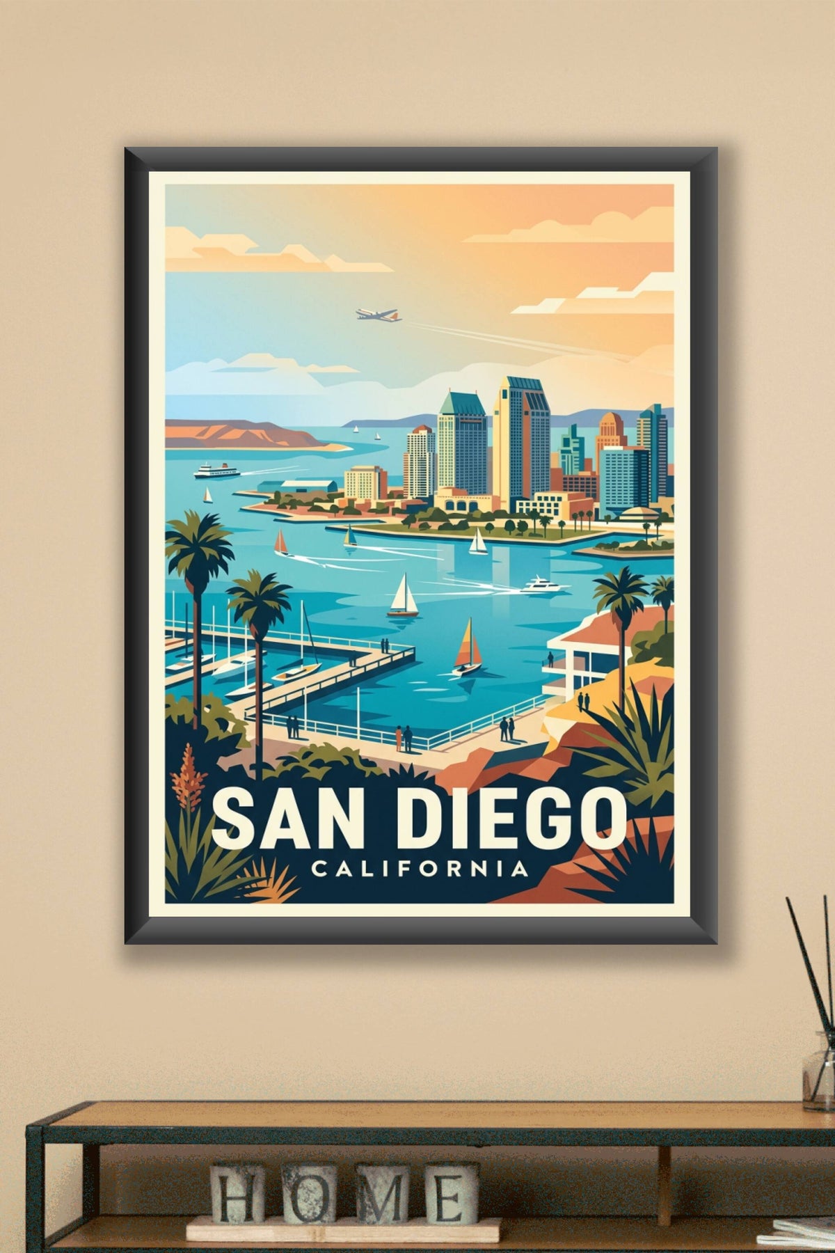 Affiche de San Diego, poster marina californienne