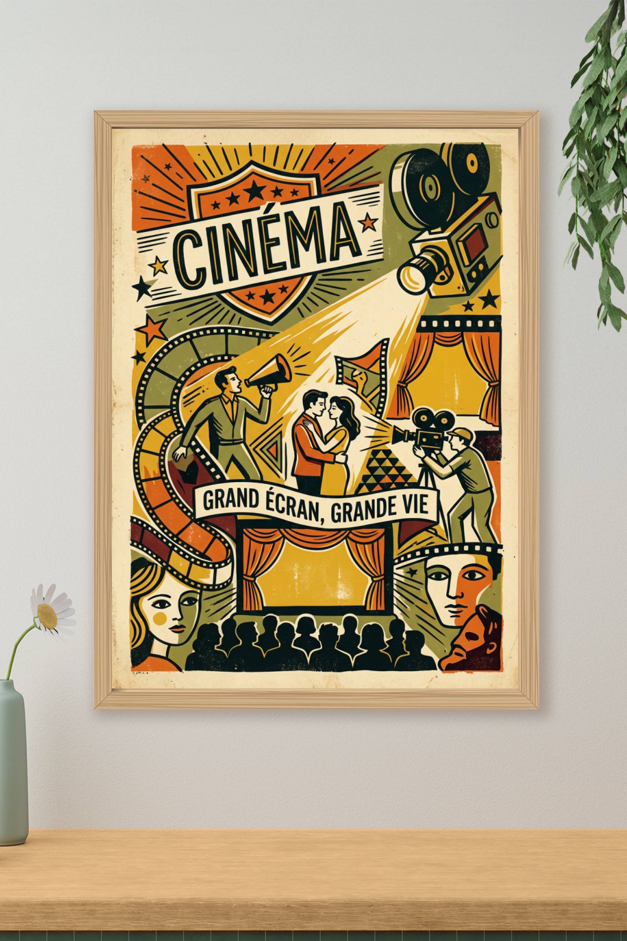 Poster Cinéma vintage, affiche décorative film