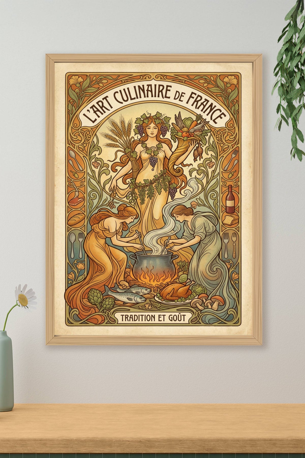 Affiche l'Art culinaire de France, poster Art Nouveau
