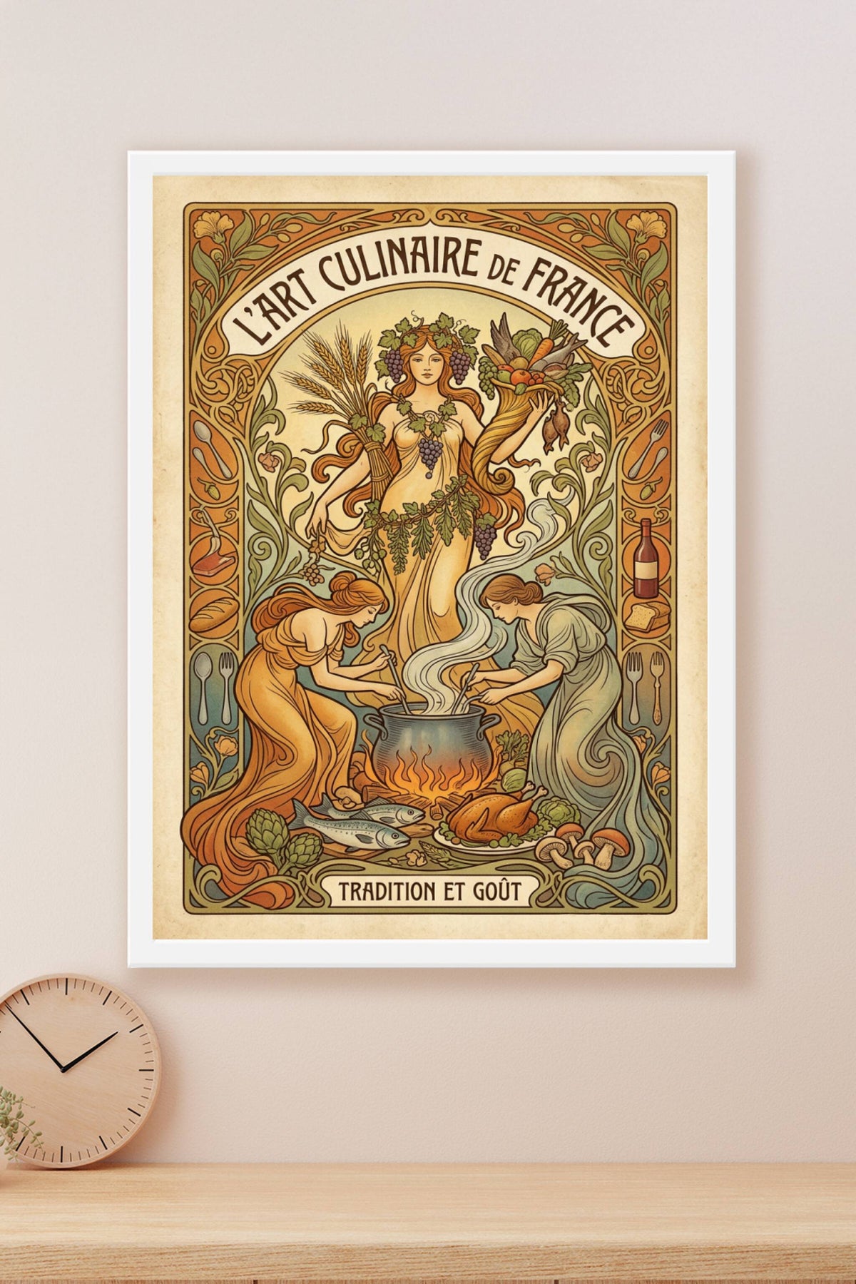 Affiche l'Art culinaire de France, poster Art Nouveau