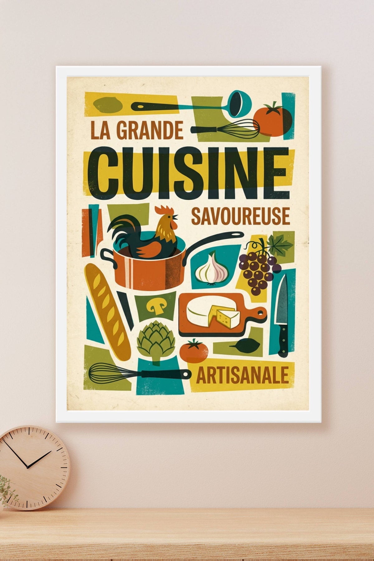 Affiche Cuisine Savoureuse, style vintage