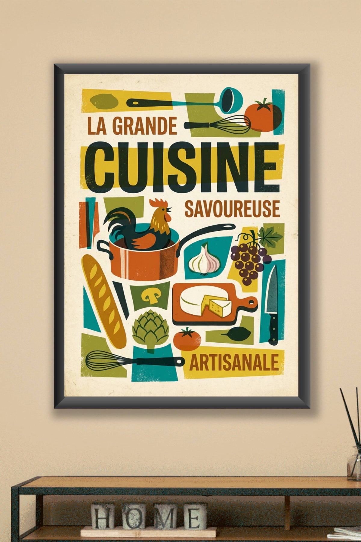 Affiche Cuisine Savoureuse, style vintage