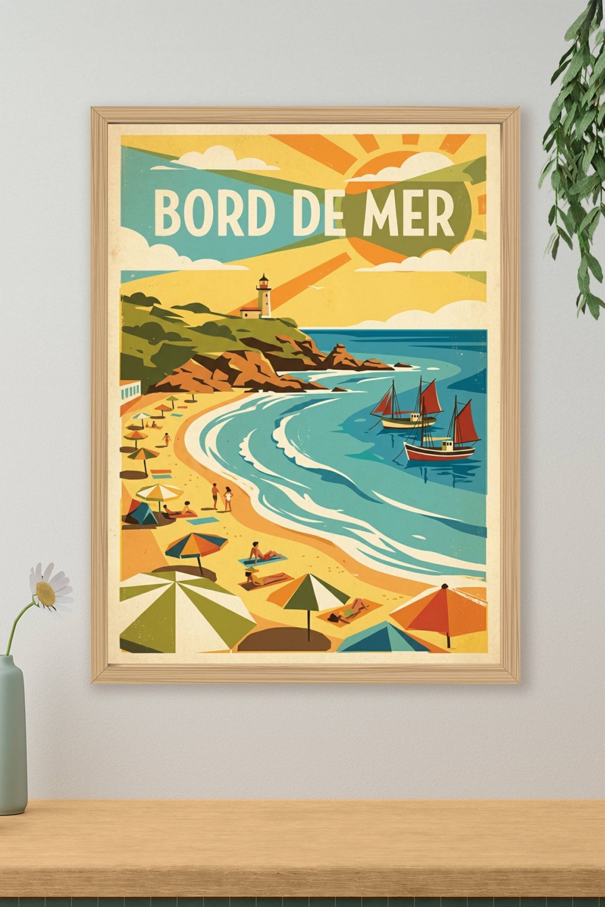 Affiche de Bord de Mer, poster vintage