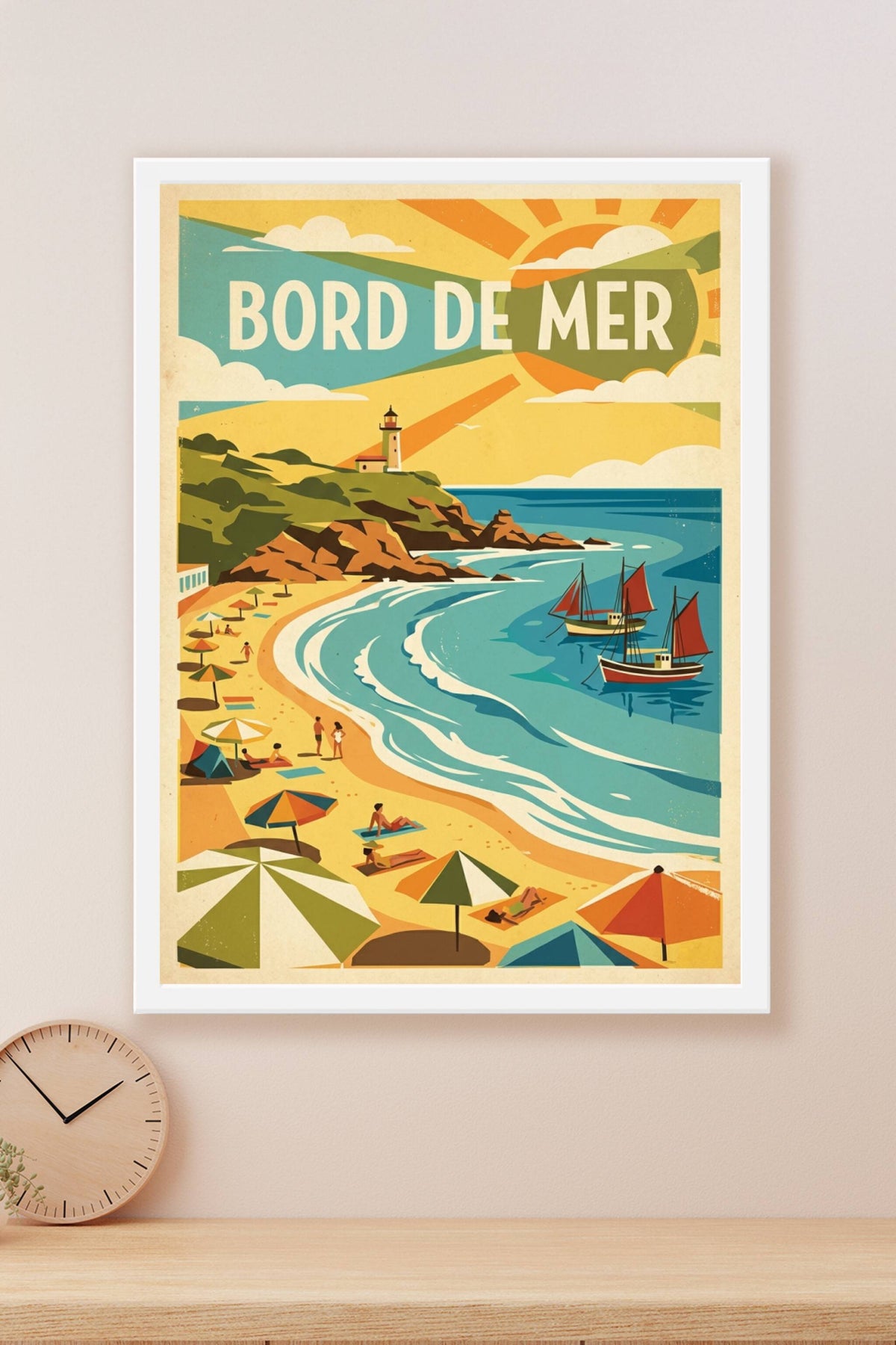 Affiche de Bord de Mer, poster vintage
