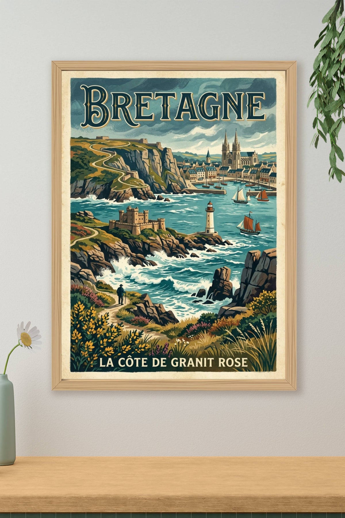 Affiche de la Côte de Granit Rose, poster Bretagne
