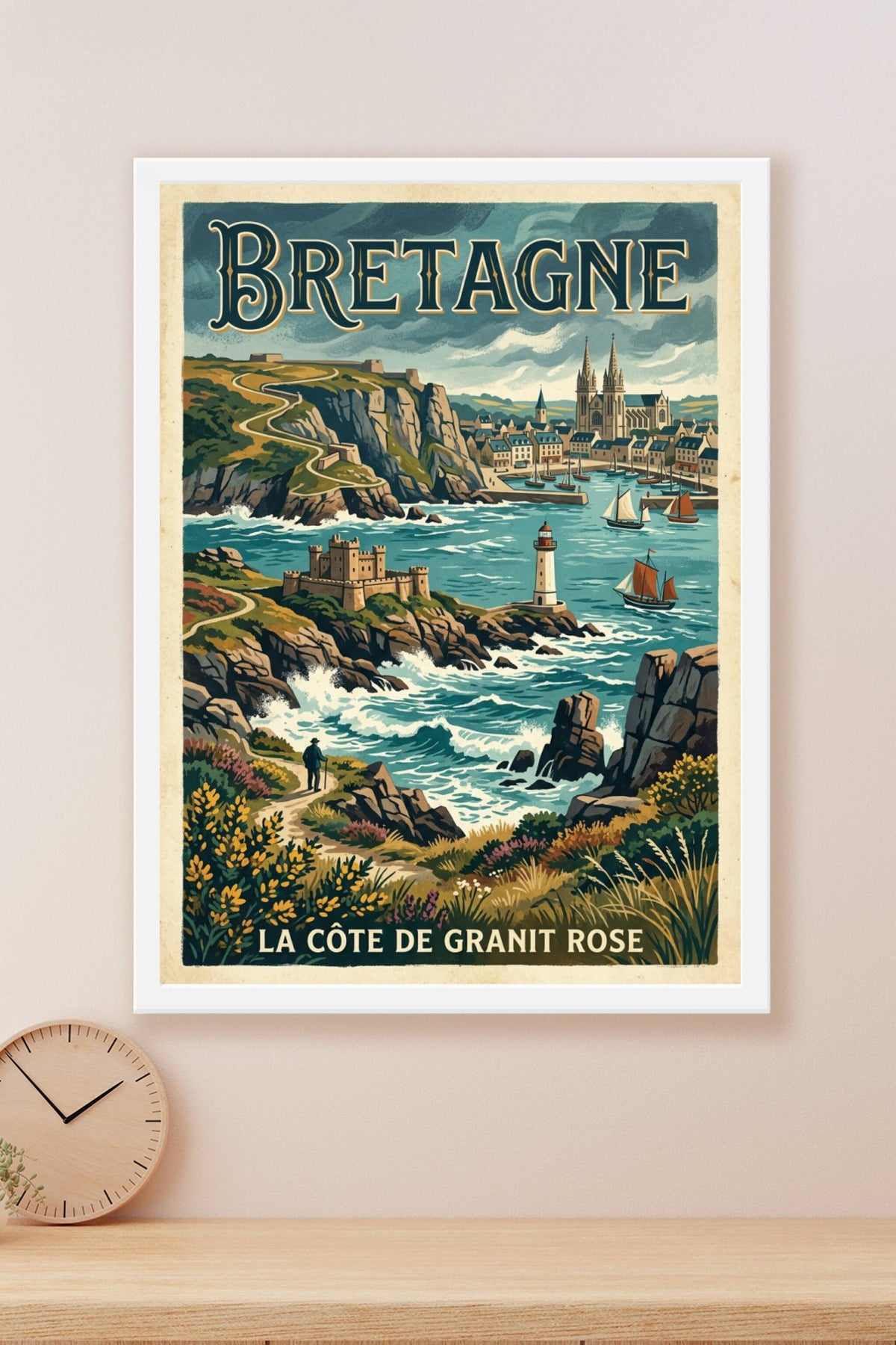 Affiche de la Côte de Granit Rose, poster Bretagne