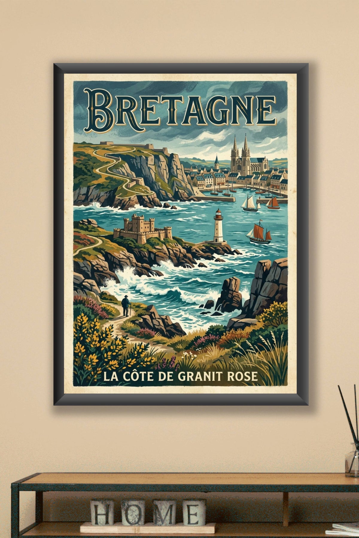 Affiche de la Côte de Granit Rose, poster Bretagne