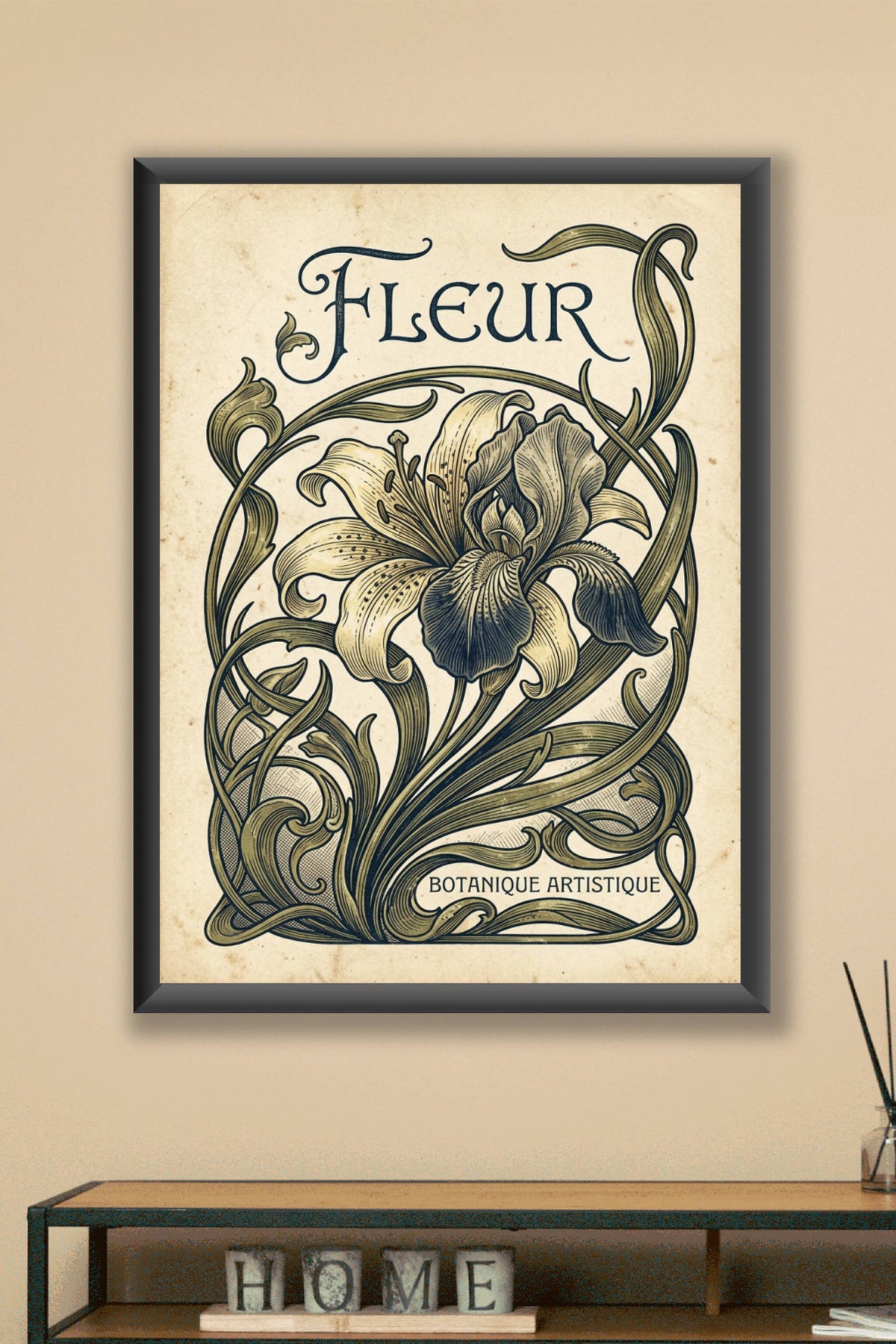 Affiche Fleur vintage, botanique artistique