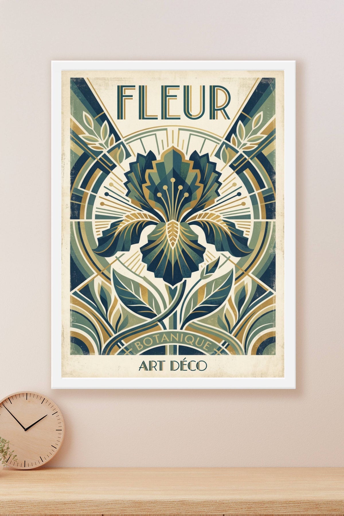 Affiche Fleur Art Déco, poster botanique