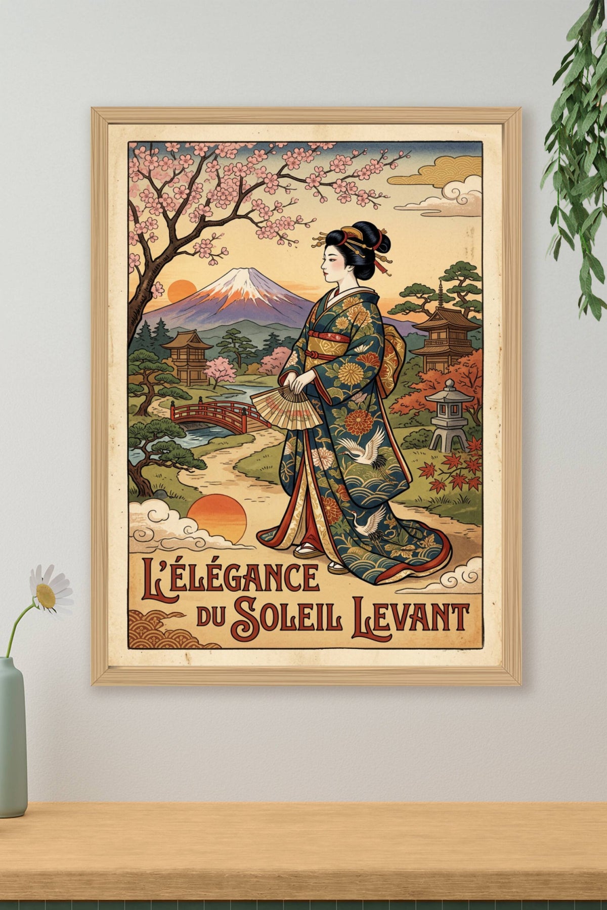 Poster du Soleil Levant, Japon vintage