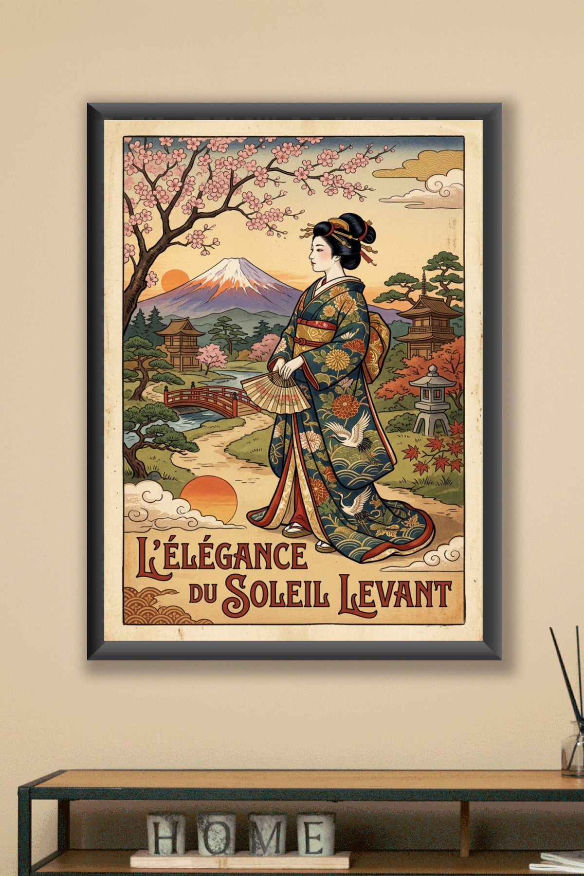Poster du Soleil Levant, Japon vintage