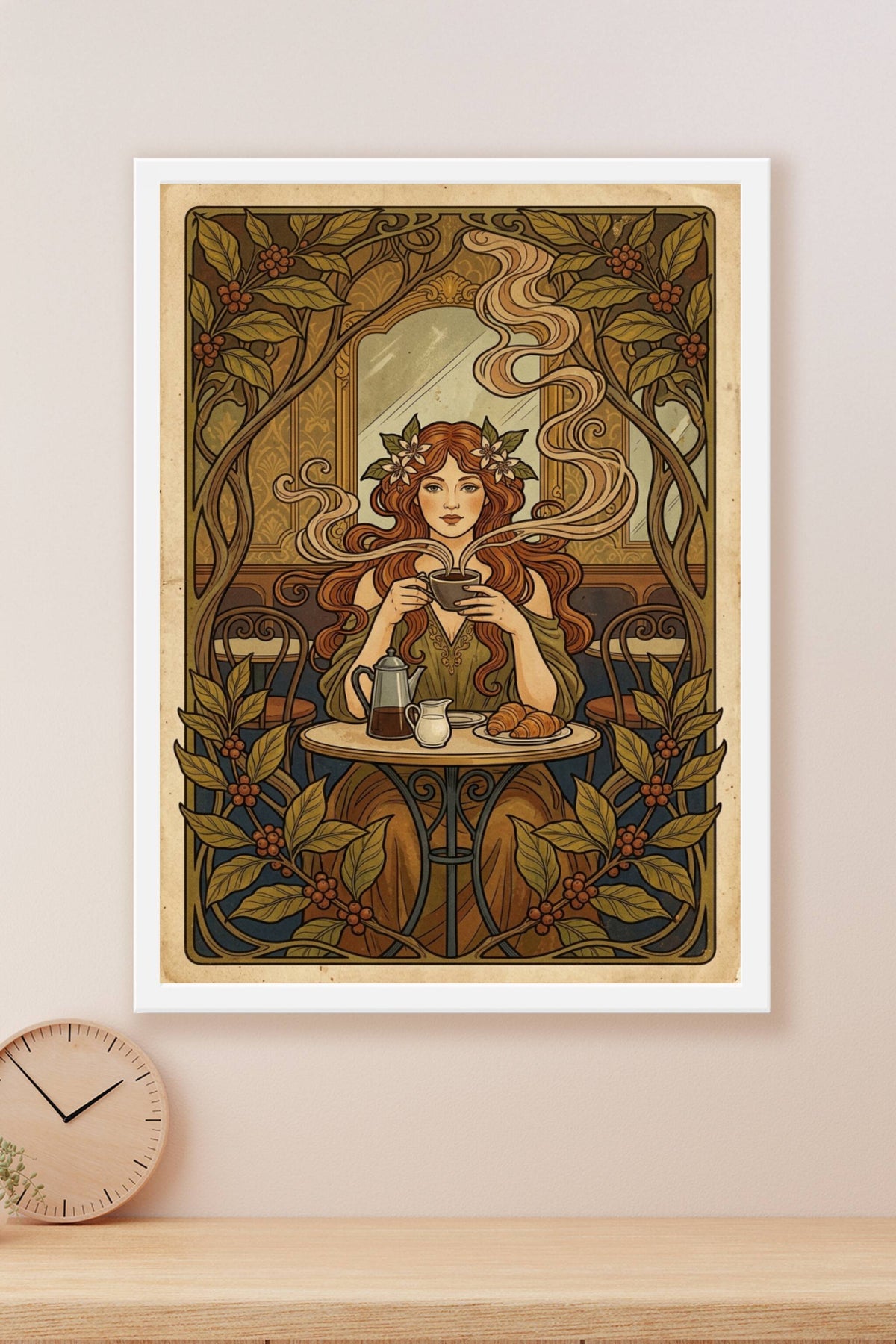 Affiche de café vintage, style Art Nouveau