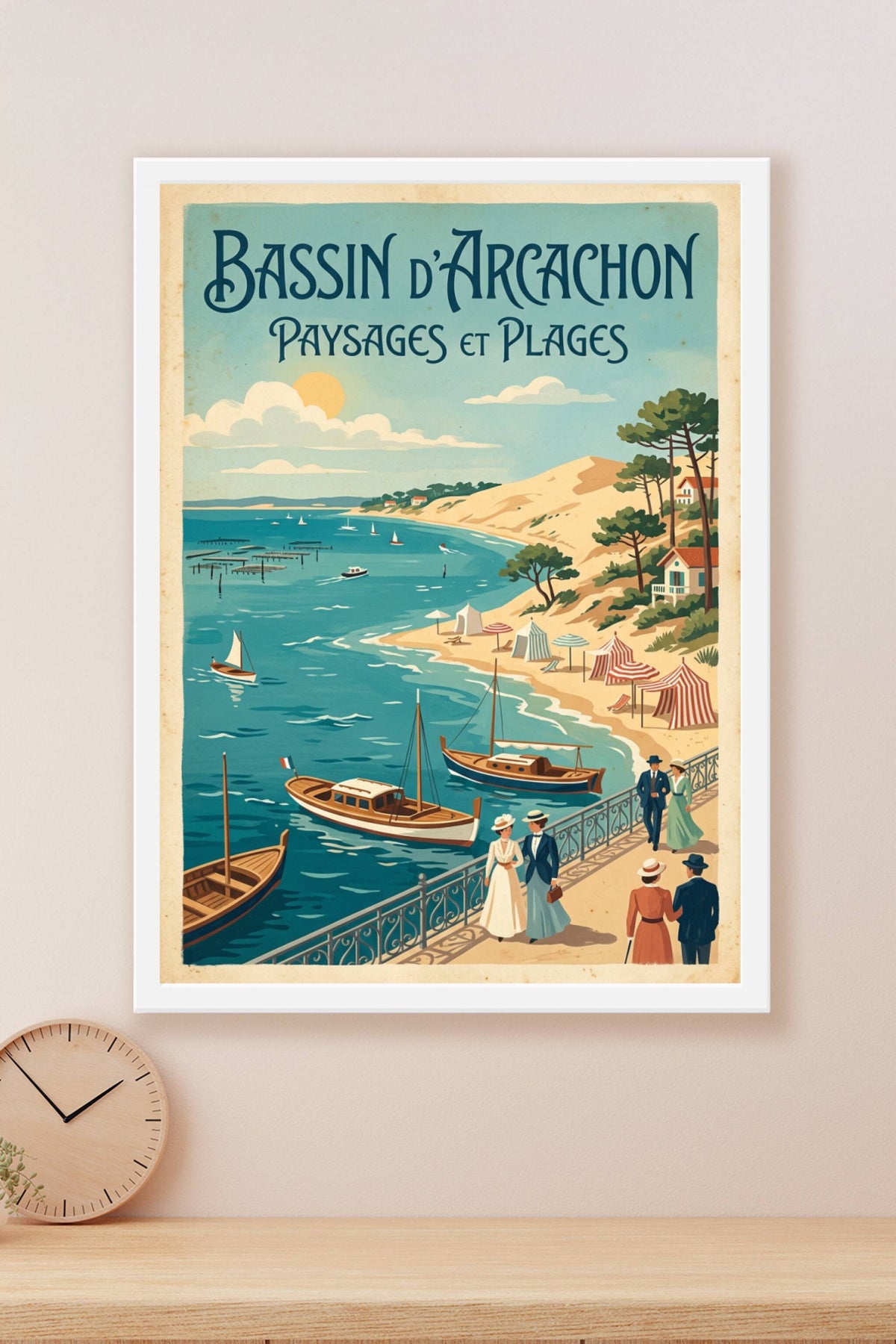 Affiche du Bassin d'Arcachon, style vintage