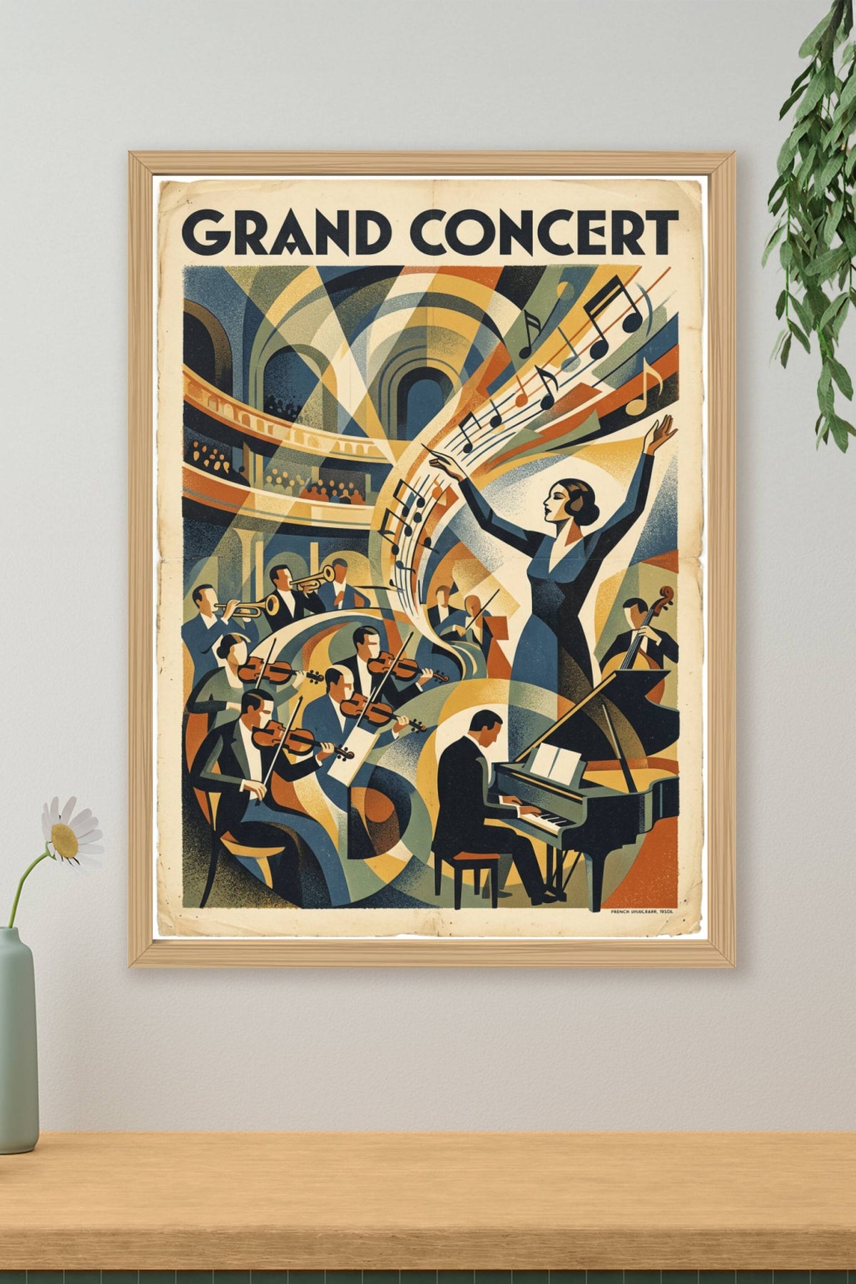 Affiche Grand Concert, poster orchestre vintage