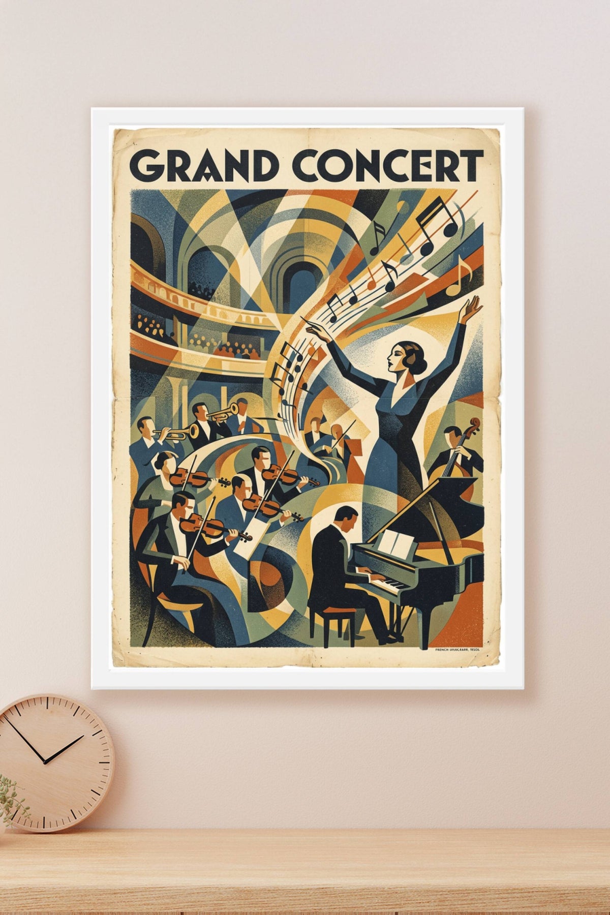 Affiche Grand Concert, poster orchestre vintage