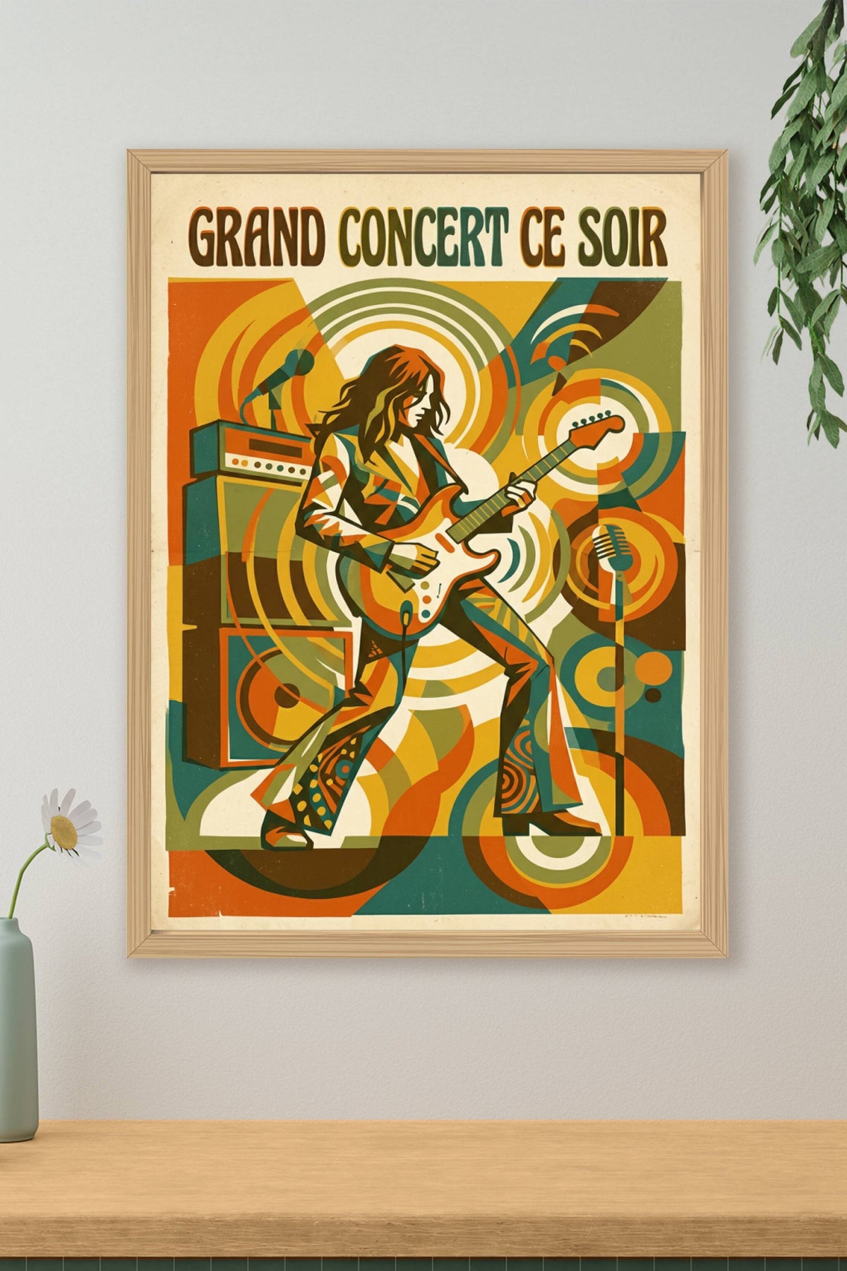 Affiche de concert vintage, poster rock