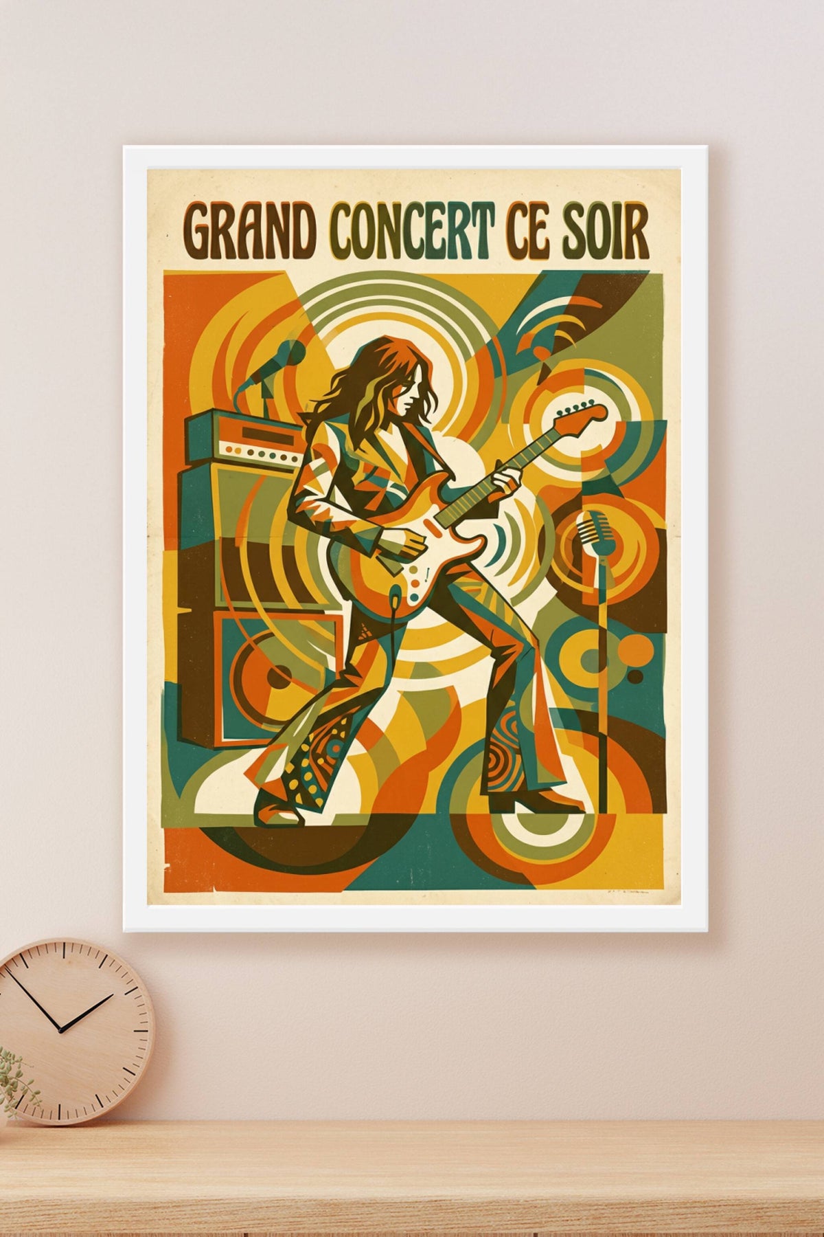 Affiche de concert vintage, poster rock