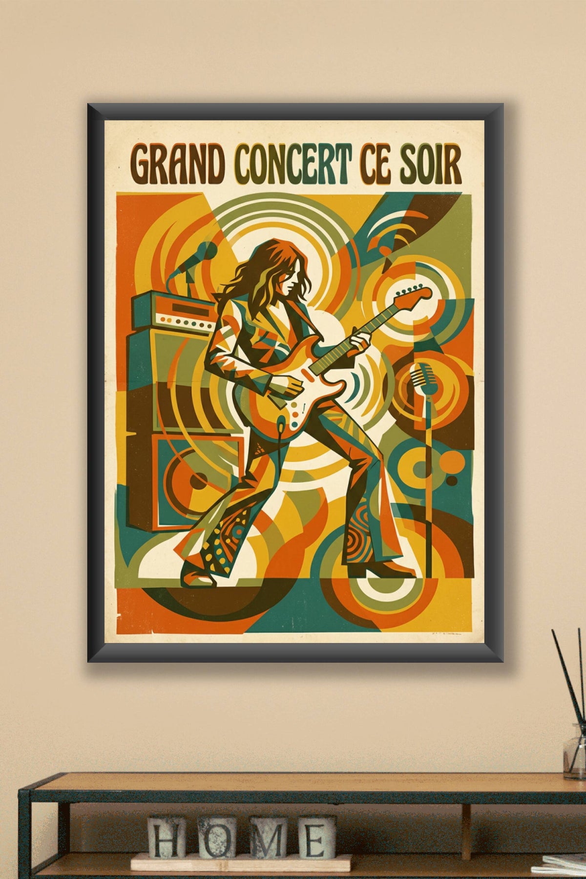 Affiche de concert vintage, poster rock