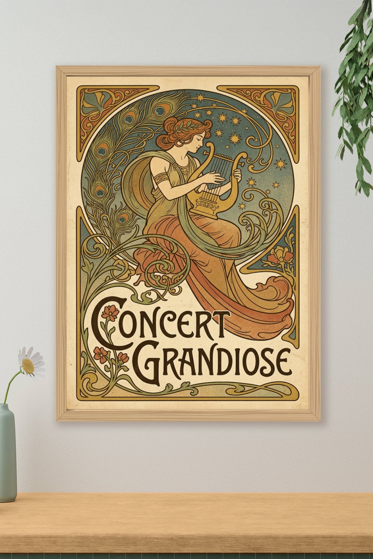 Affiche Concert Grandiose, style Art nouveau
